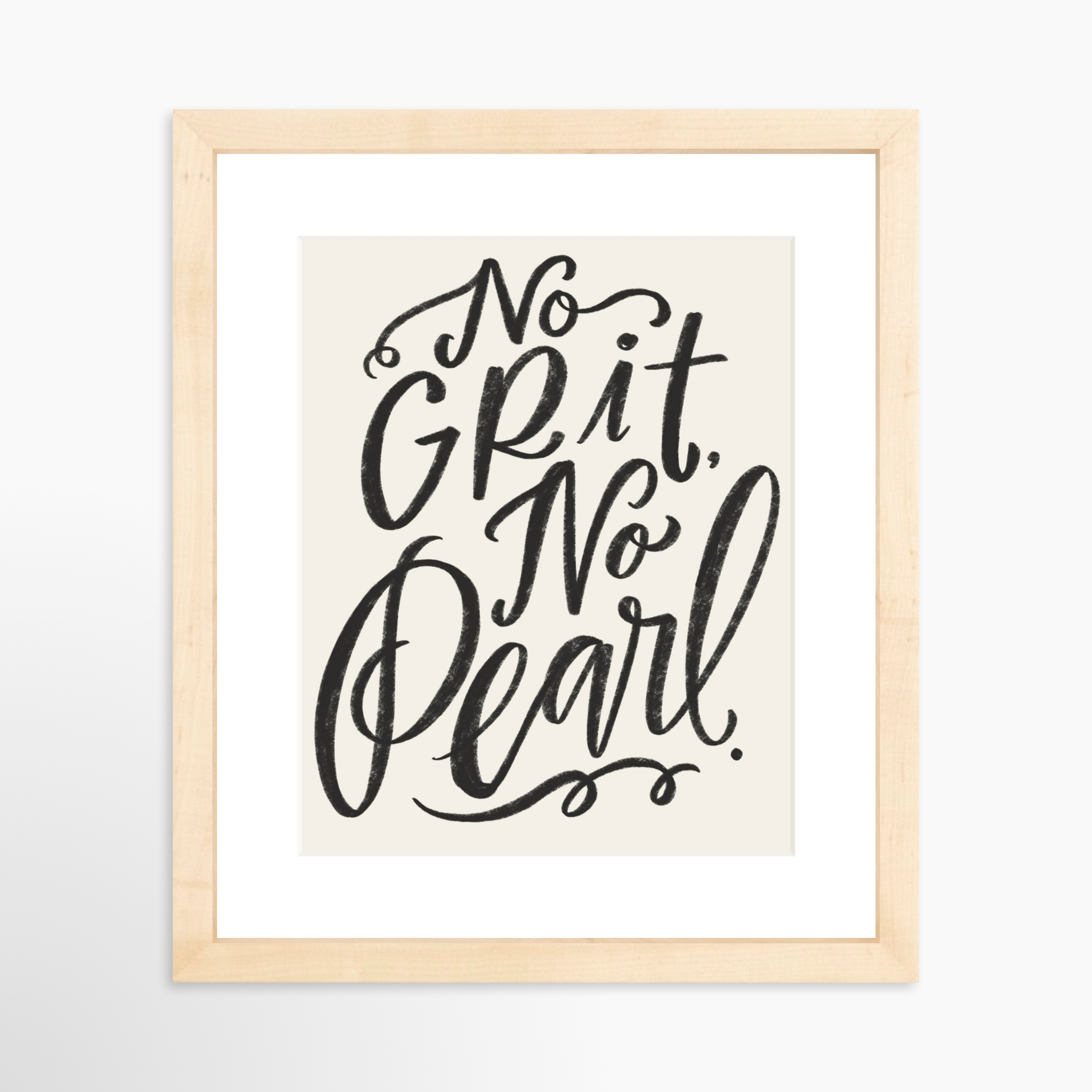 8x10 / Natural Frame + White Mat