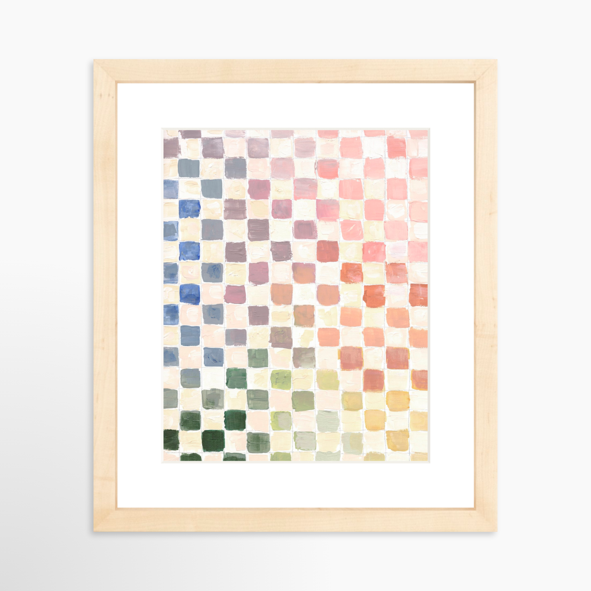 8x10 / Natural Frame + White Mat