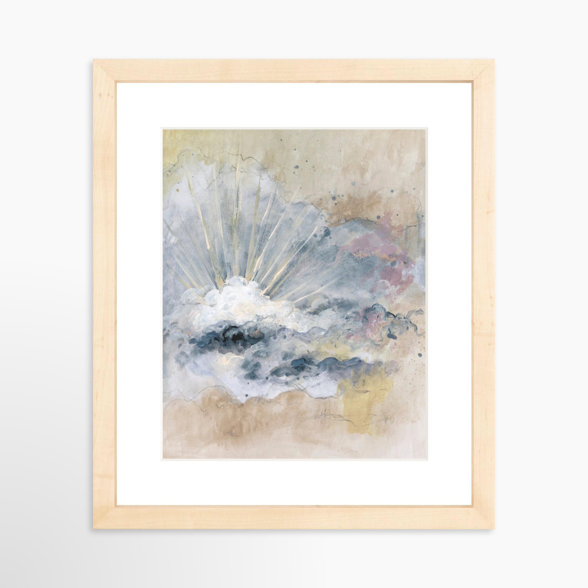 8x10 / Natural Frame + White Mat