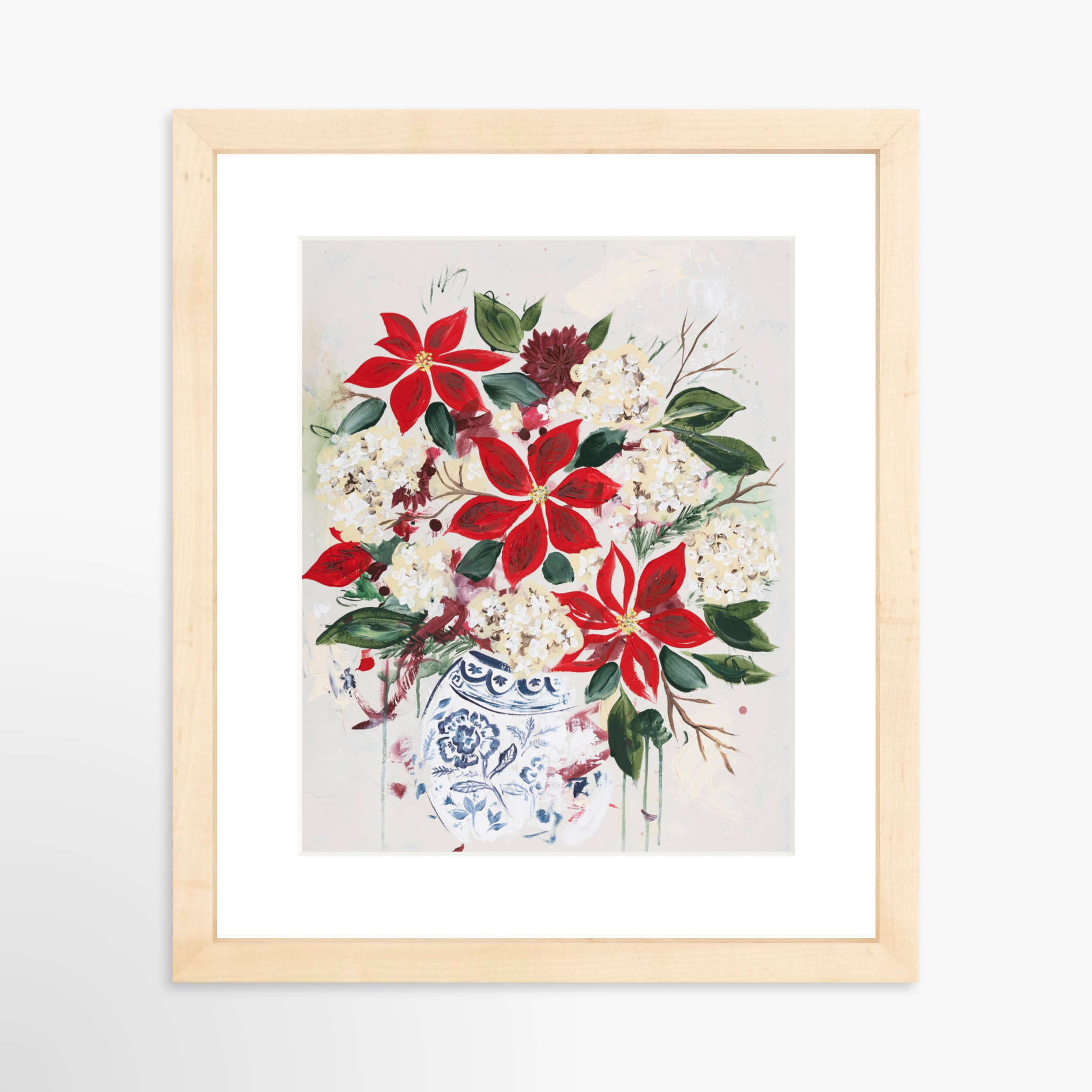 8x10 / Natural Frame + White Mat