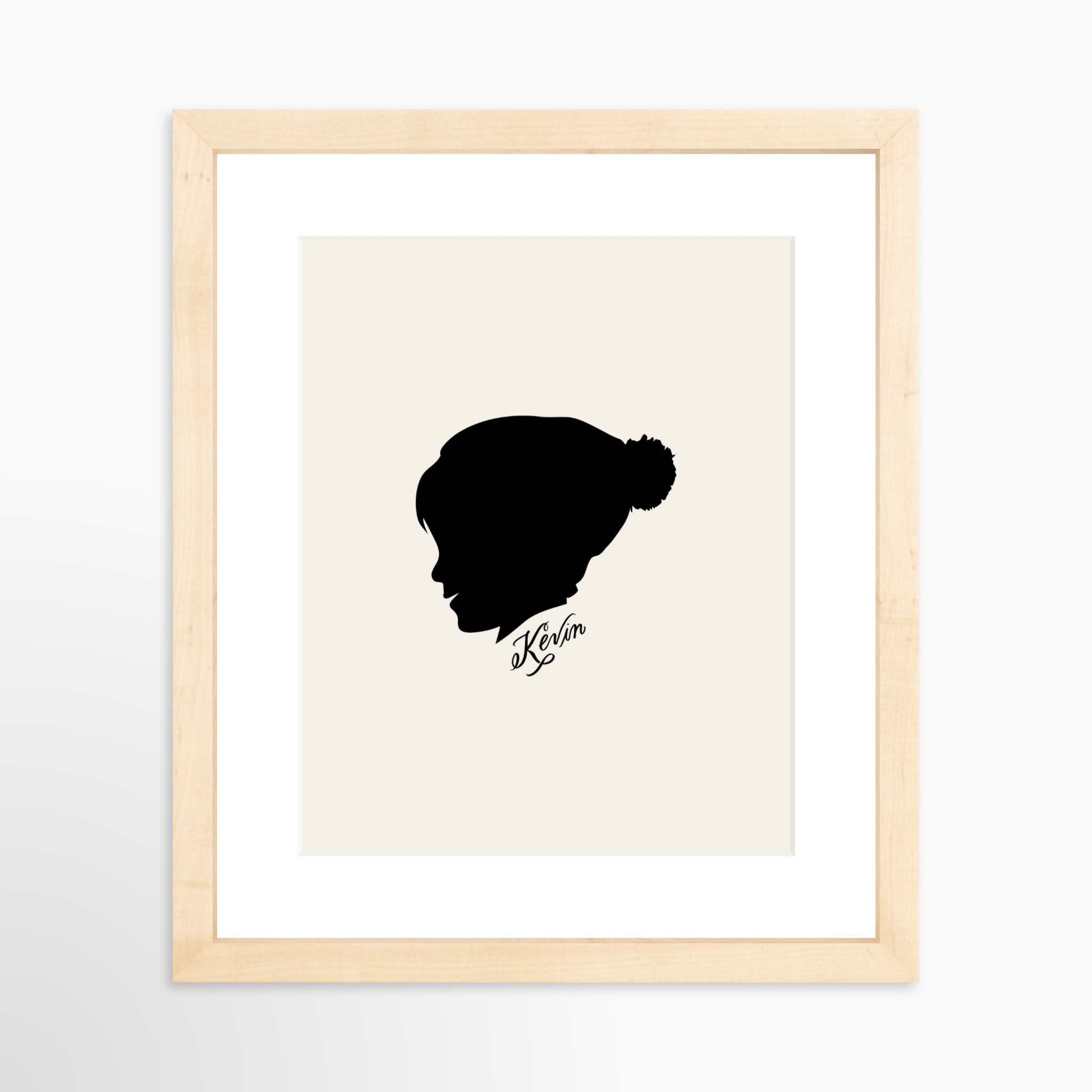 8x10 / Natural Frame + White Mat