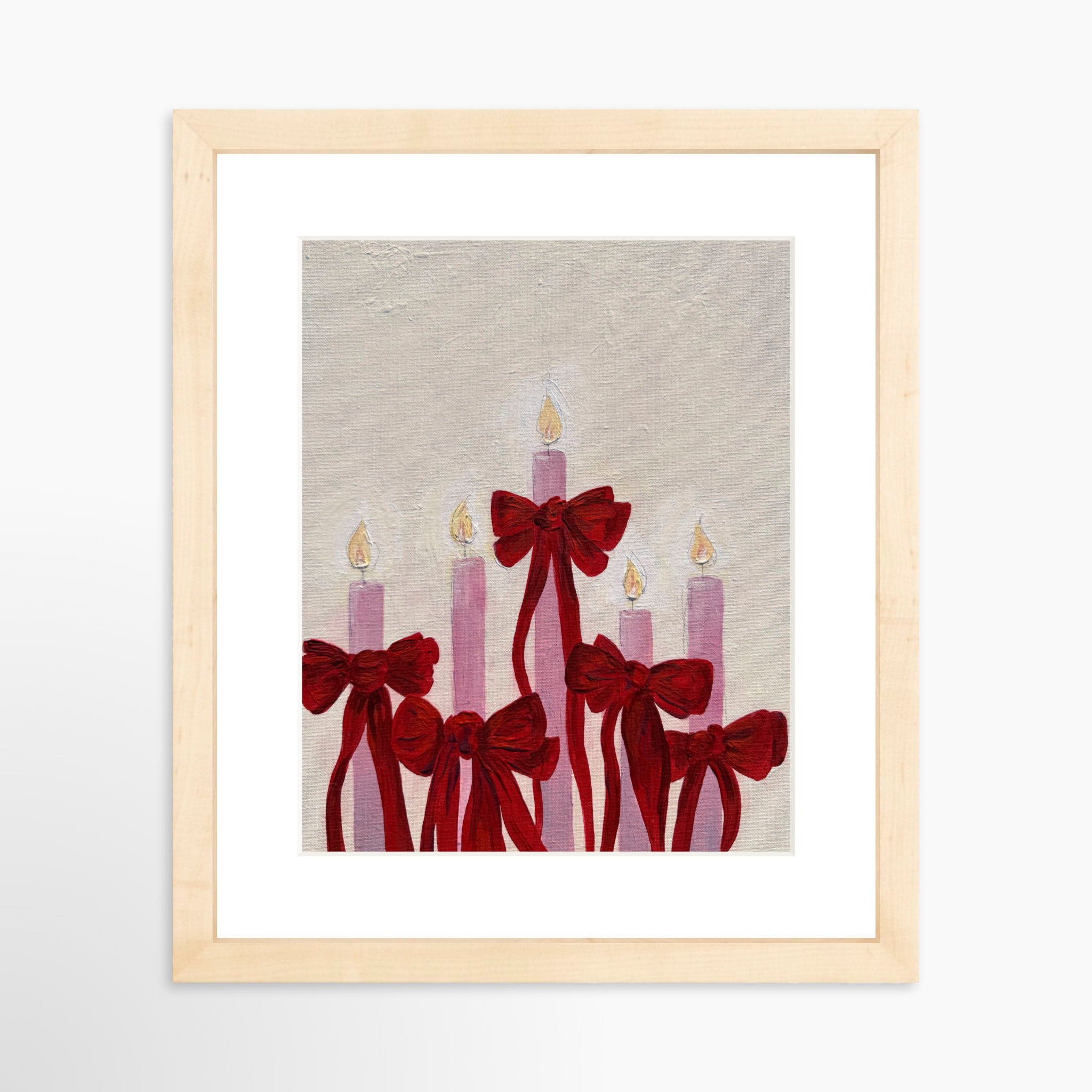 8x10 / Natural Frame + White Mat