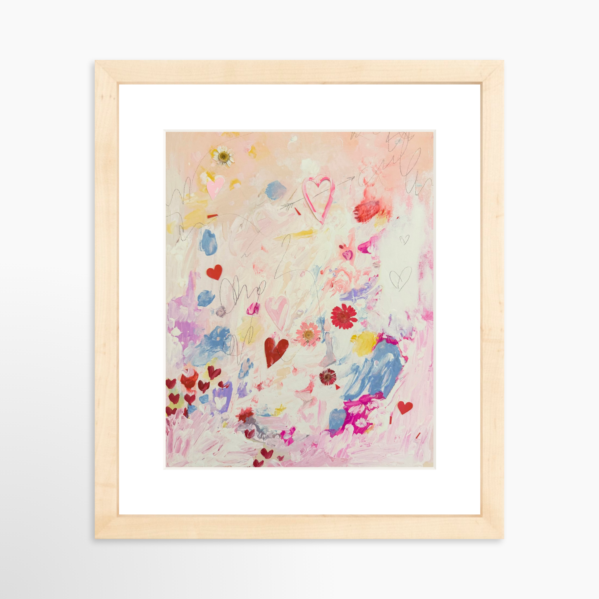 8x10 / Natural Frame + White Mat