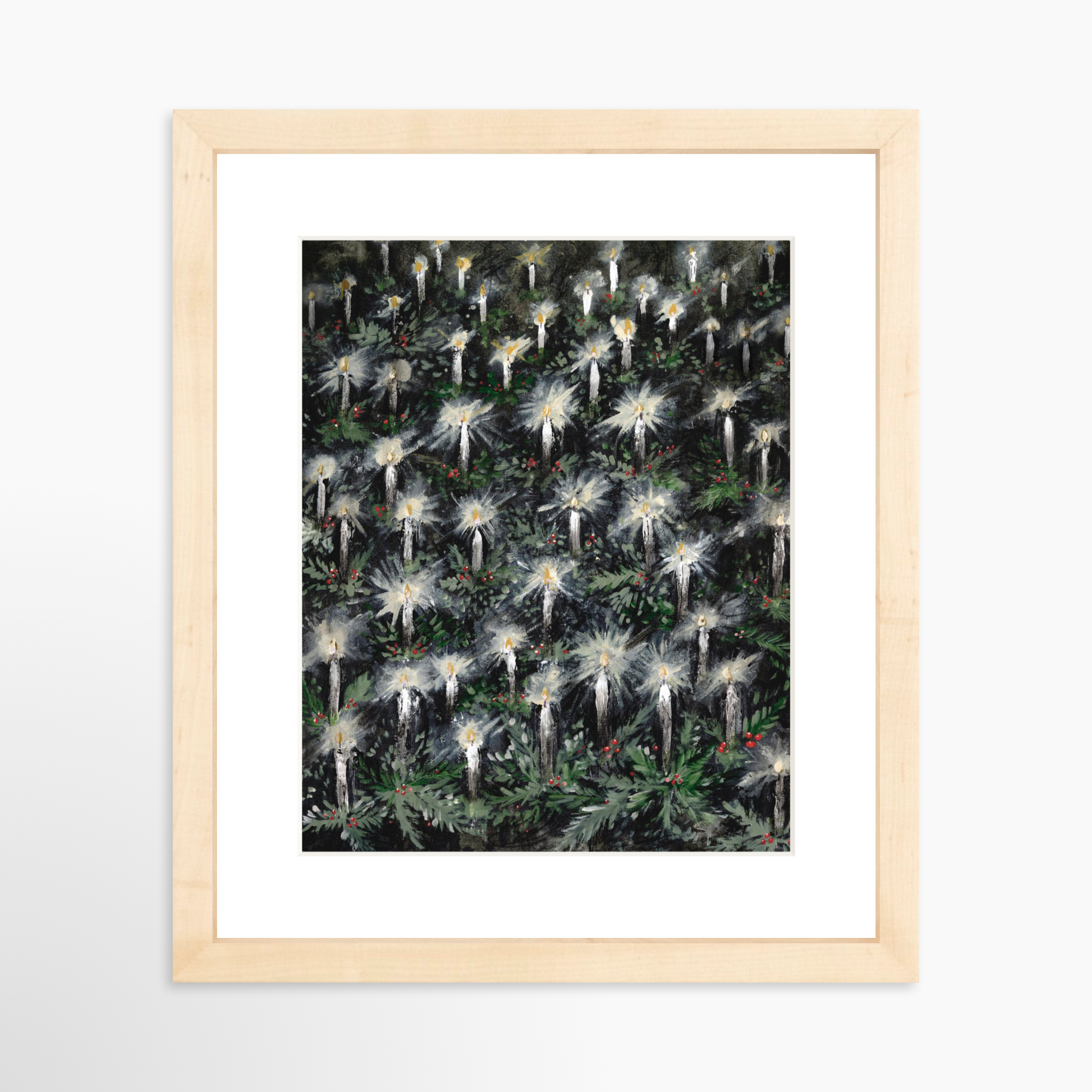 8x10 / Natural Frame + White Mat