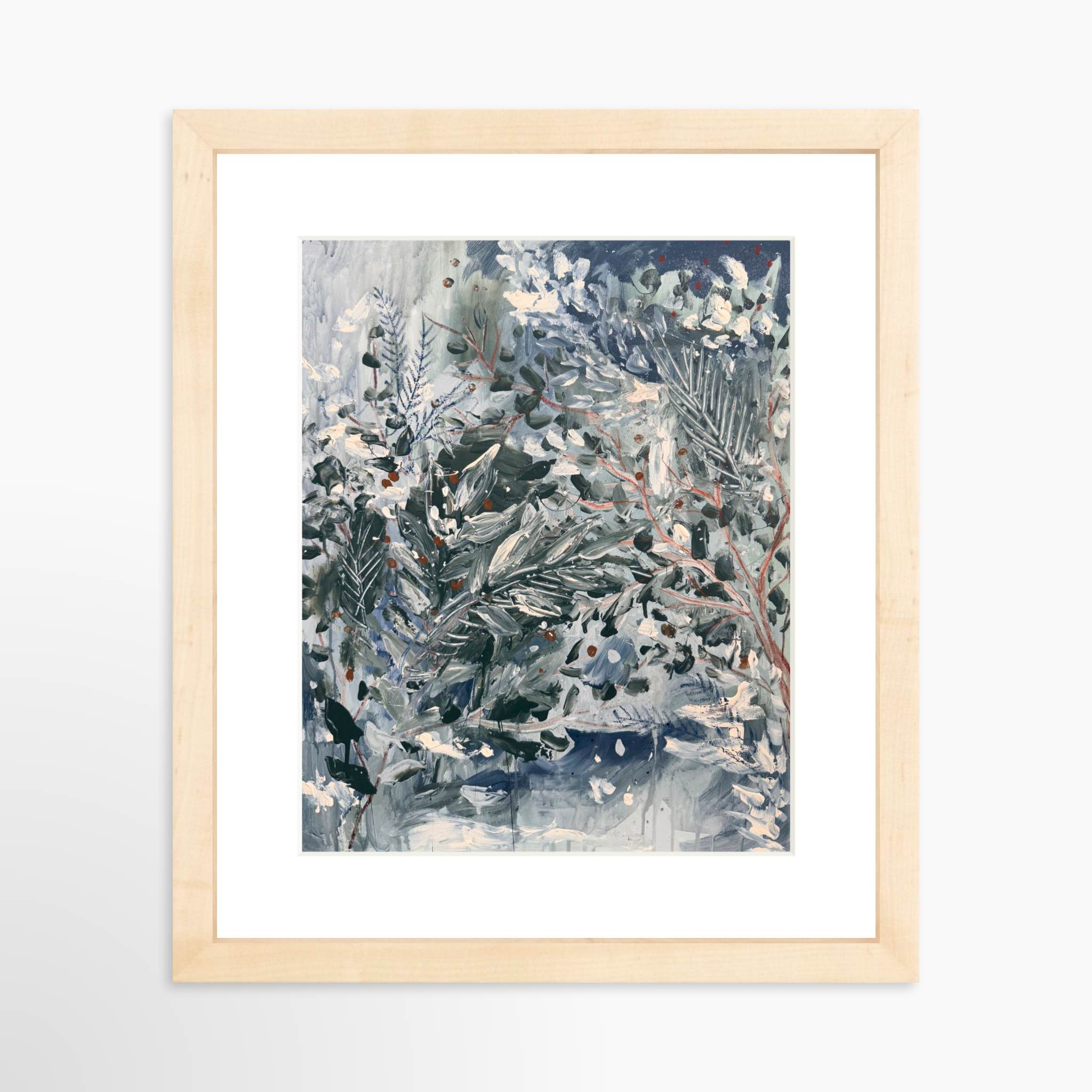 8x10 / Natural Frame + White Mat