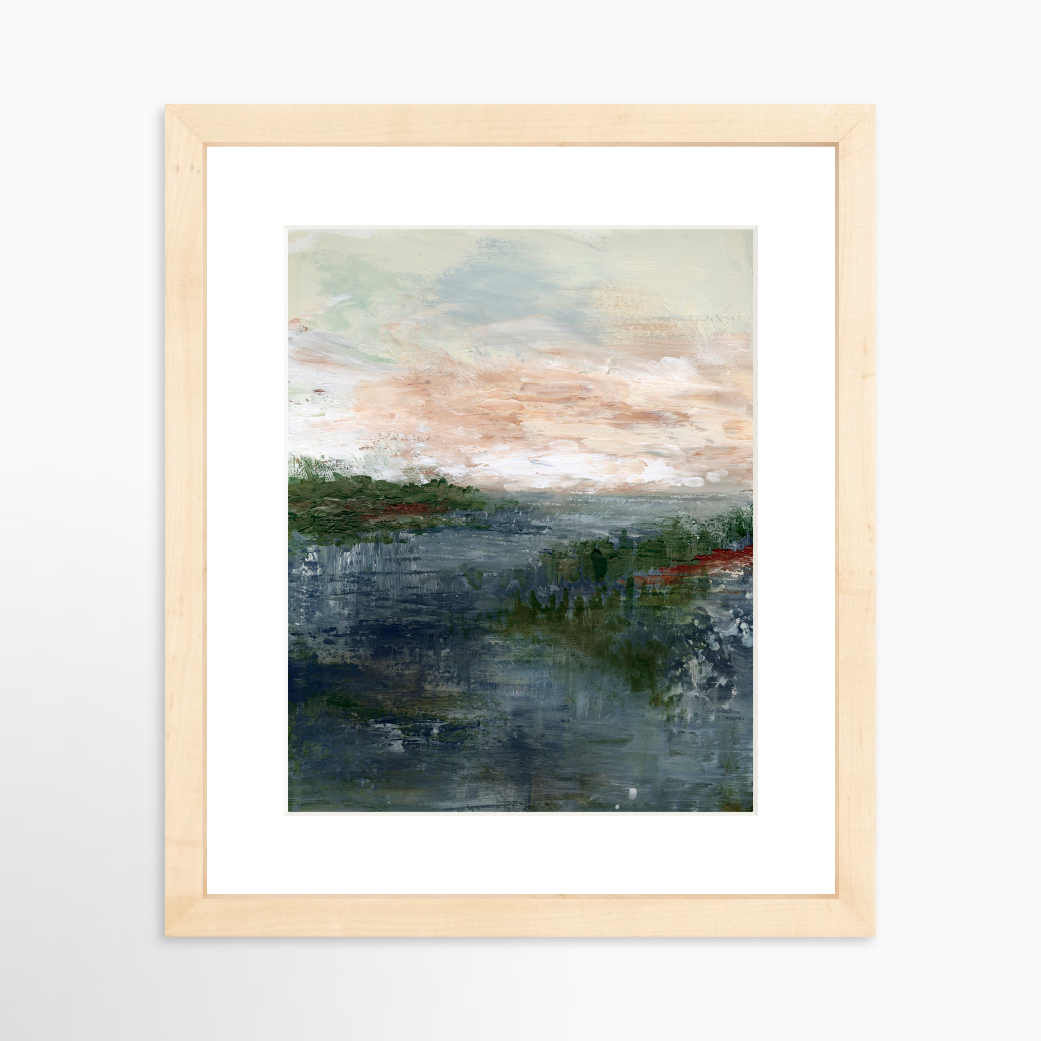 8x10 / Natural Frame + White Mat