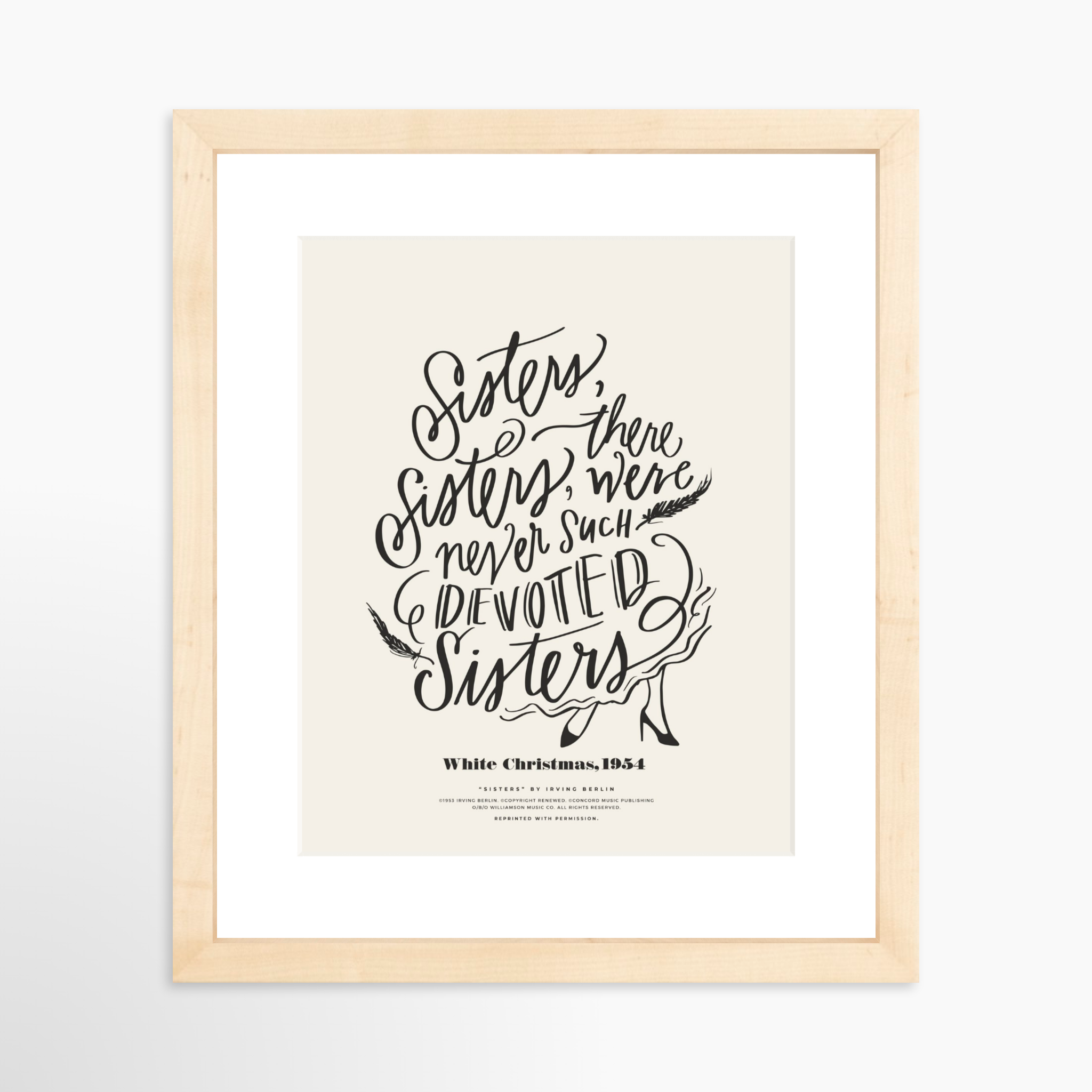 8x10 / Natural Frame + White Mat