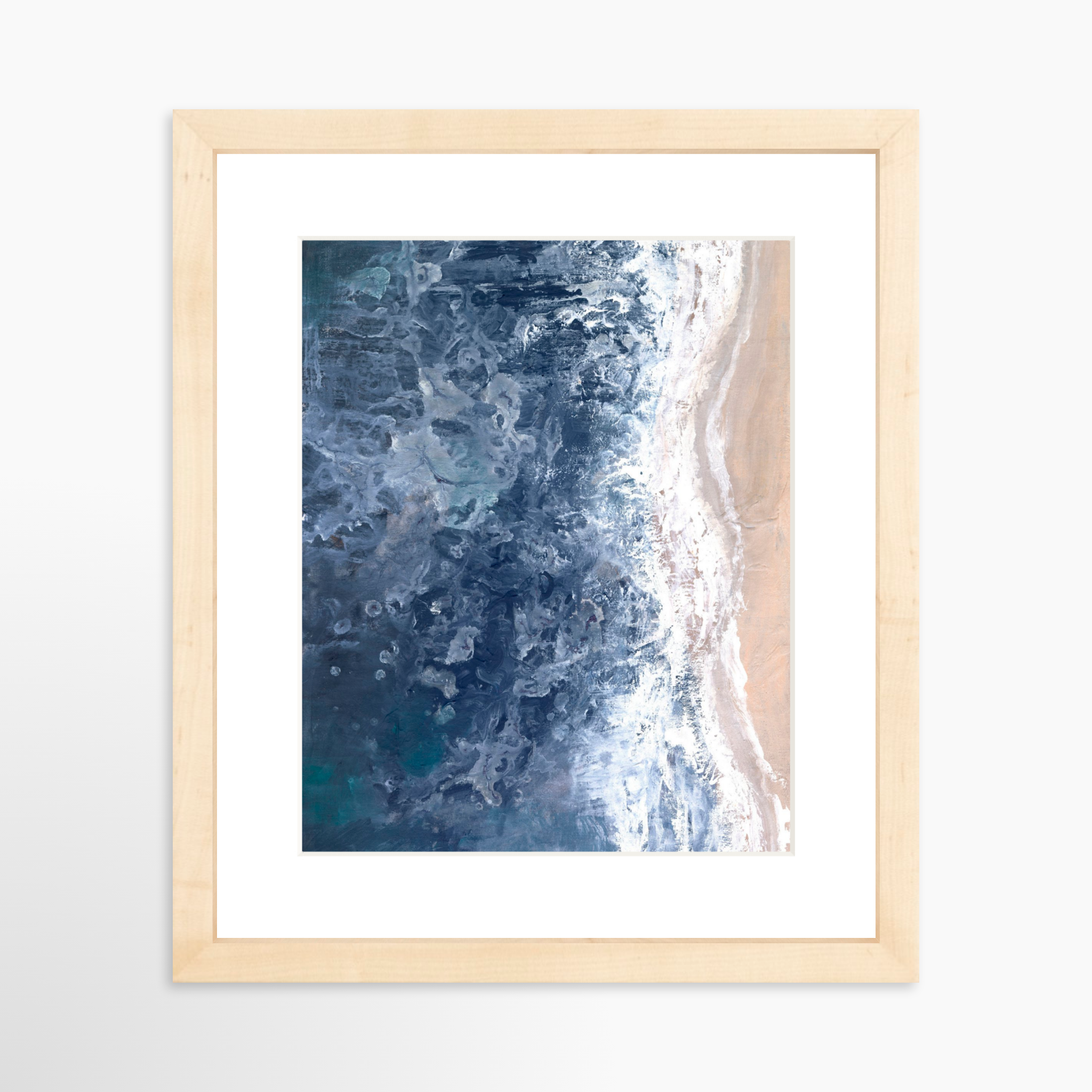 8x10 / Natural Frame + White Mat