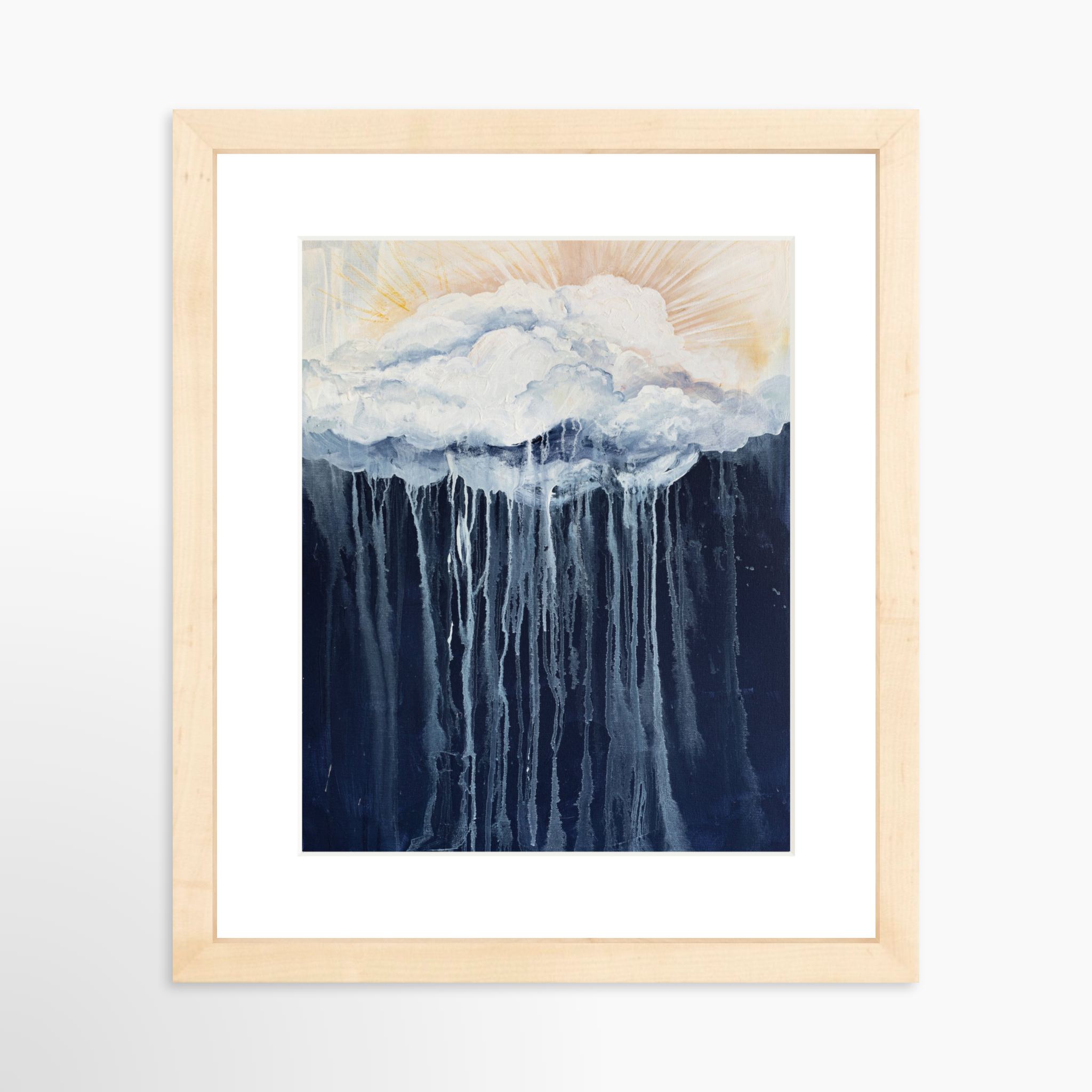 8x10 / Natural Frame + White Mat