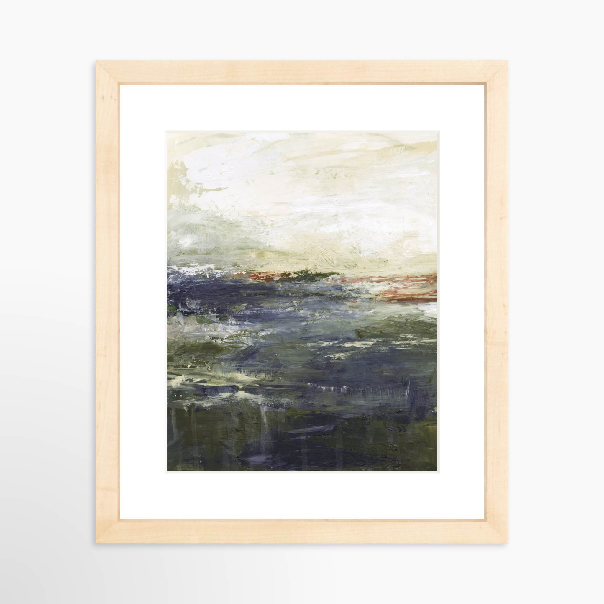 8x10 / Natural Frame + White Mat