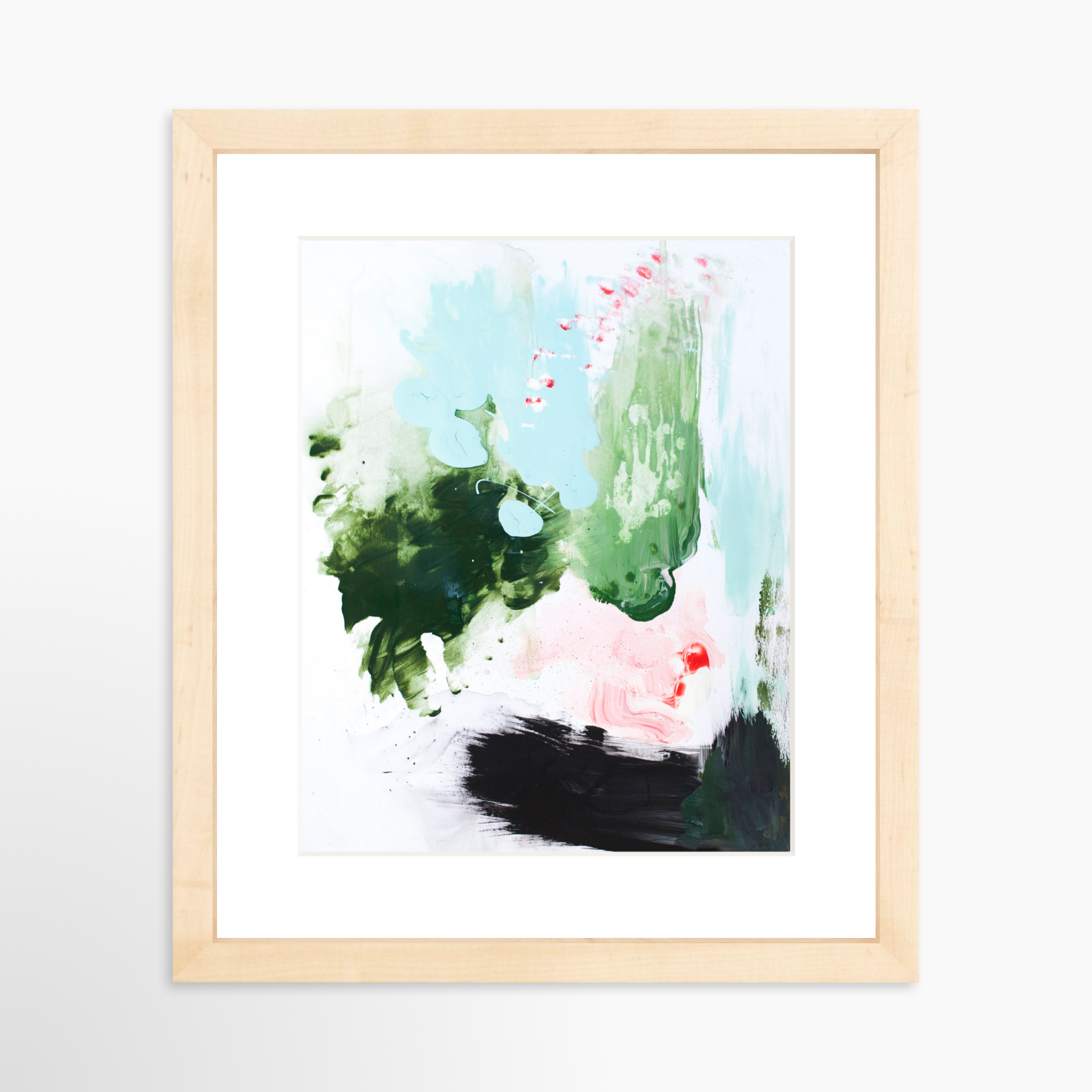 8x10 / Natural Frame + White Mat