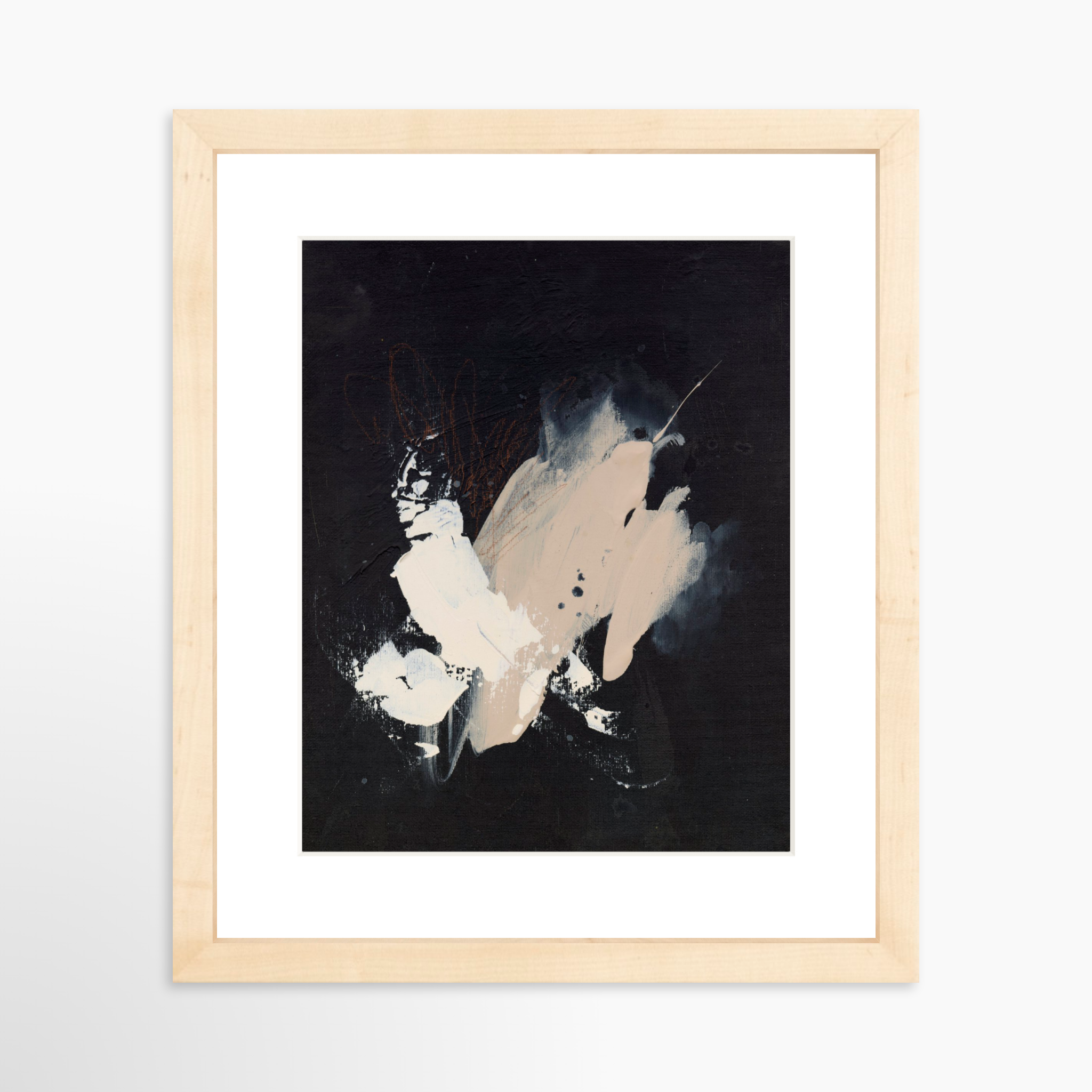 8x10 / Natural Frame + White Mat