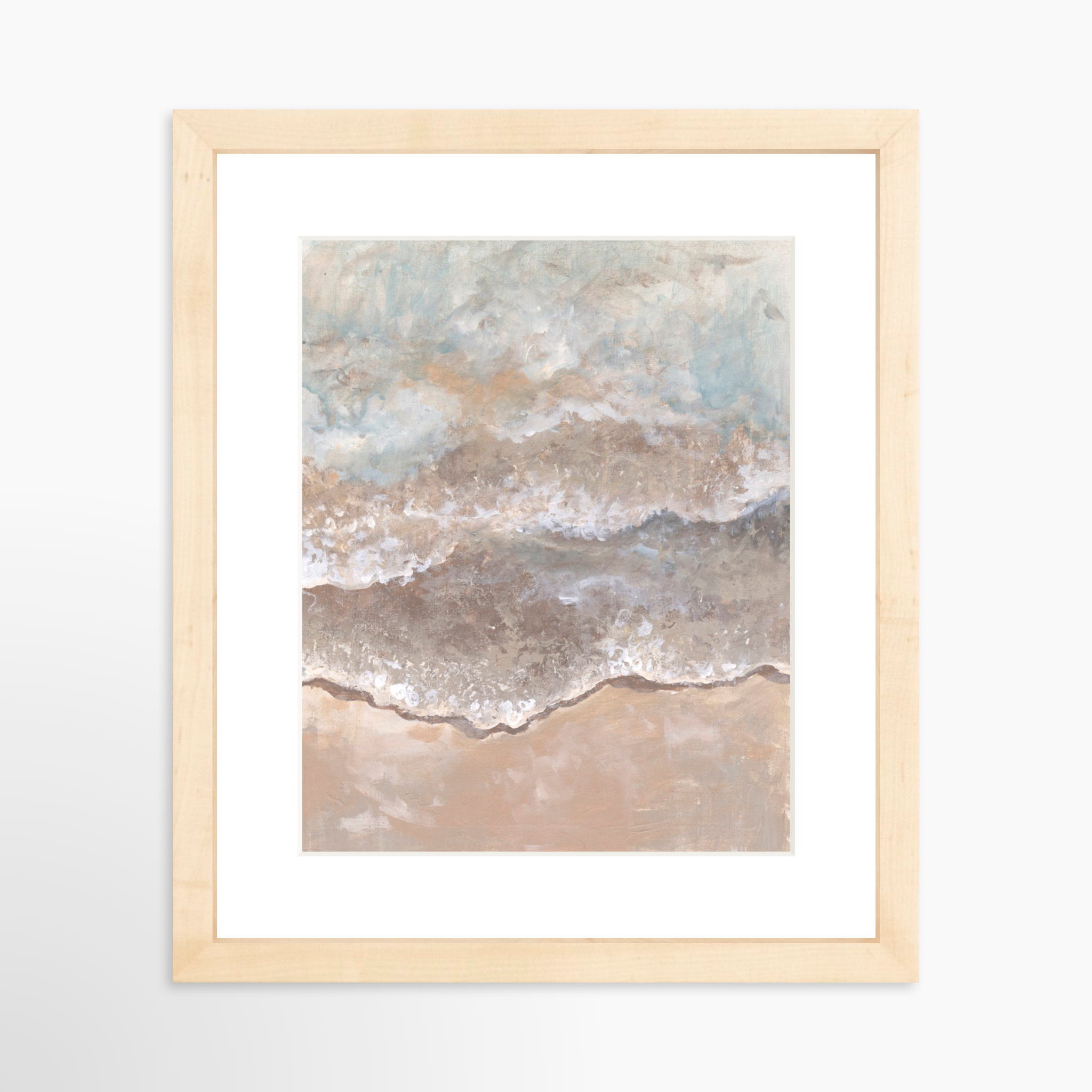 8x10 / Natural Frame + White Mat