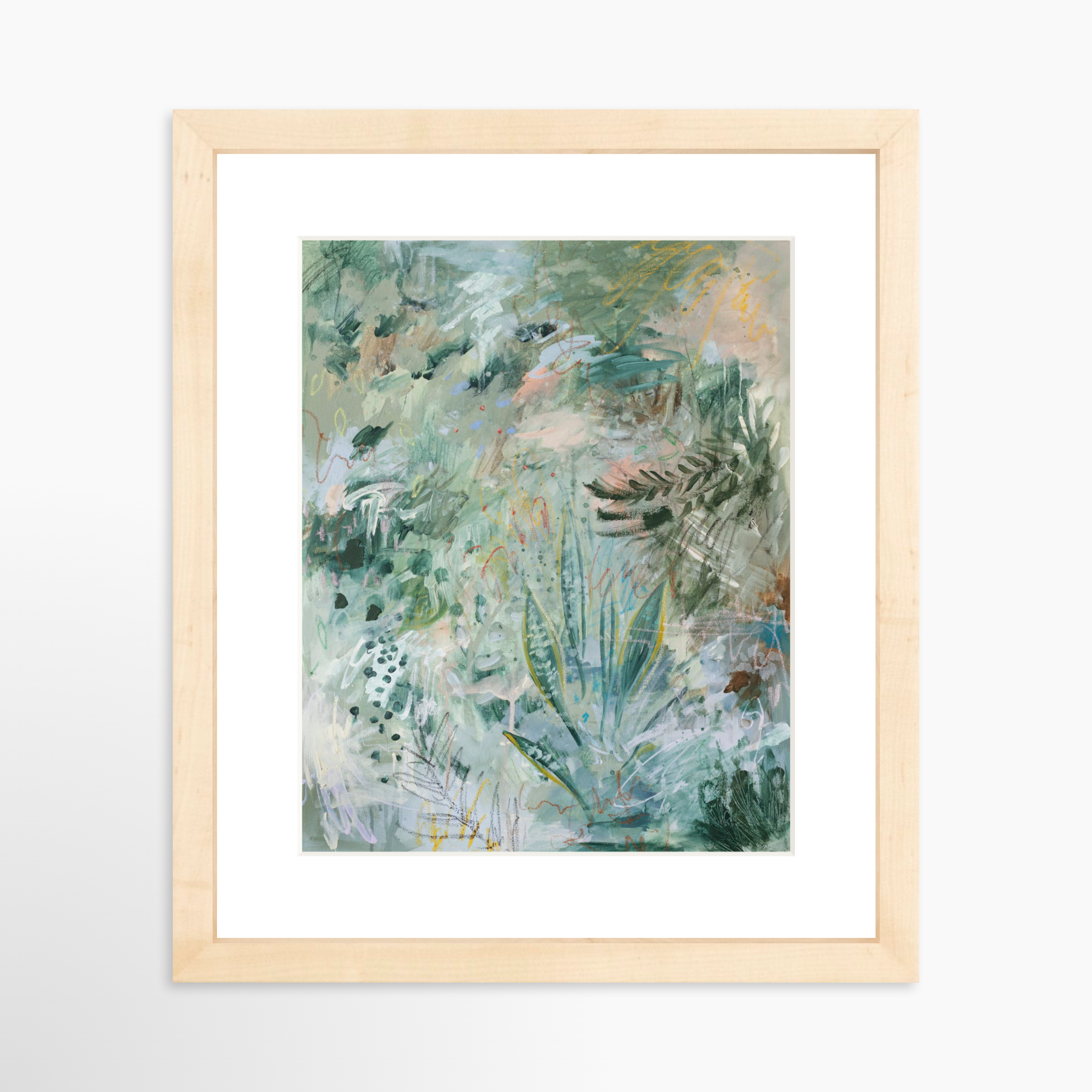 8x10 / Natural Frame + White Mat