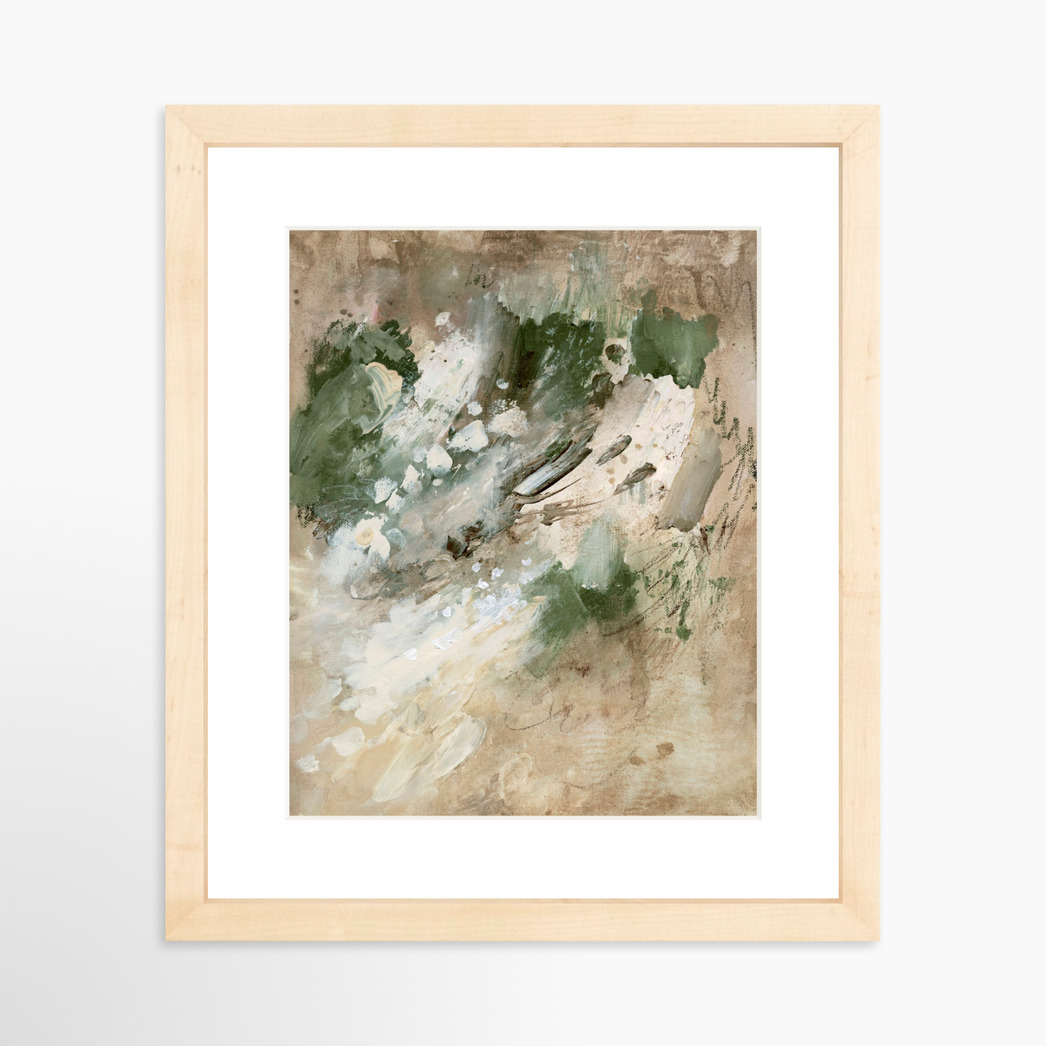 8x10 / Natural Frame + White Mat