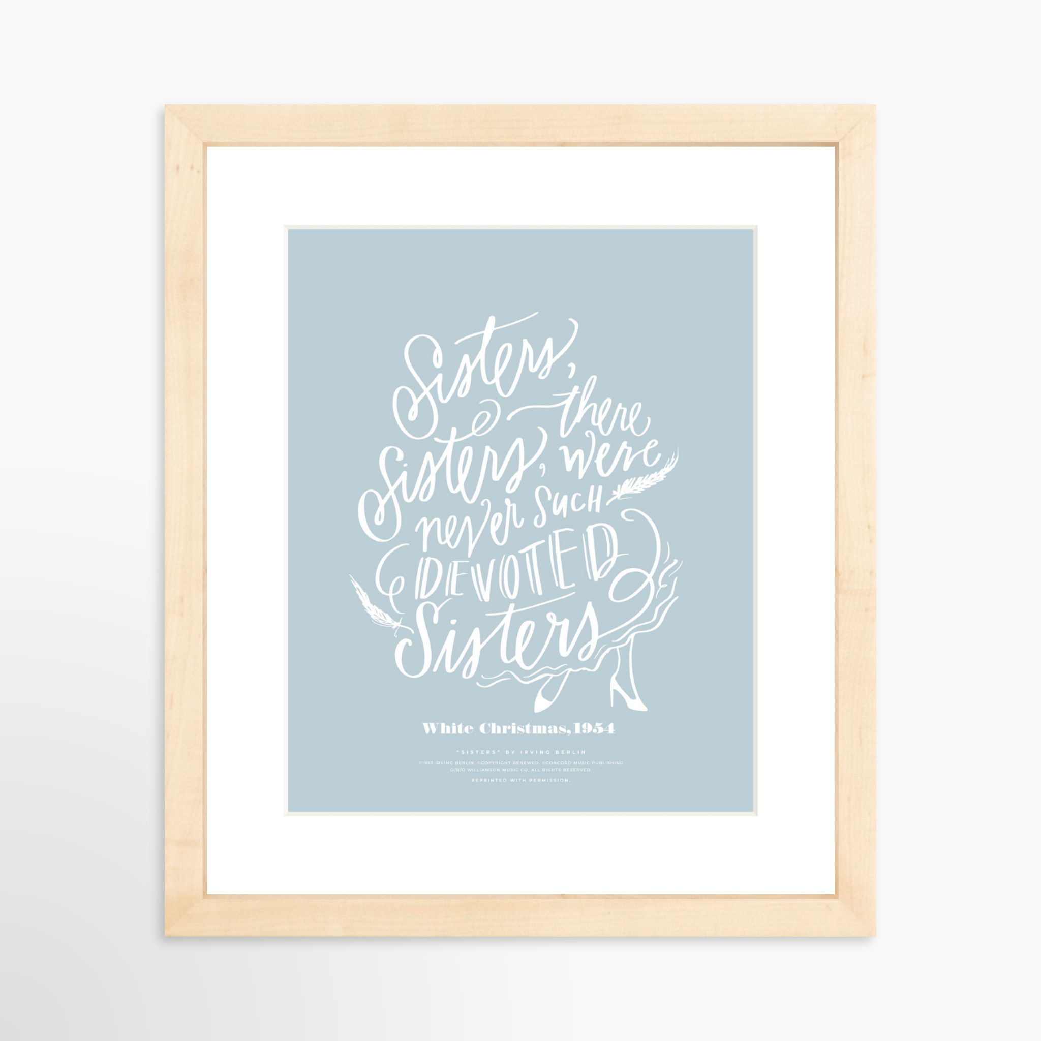 8x10 / Natural Frame + White Mat