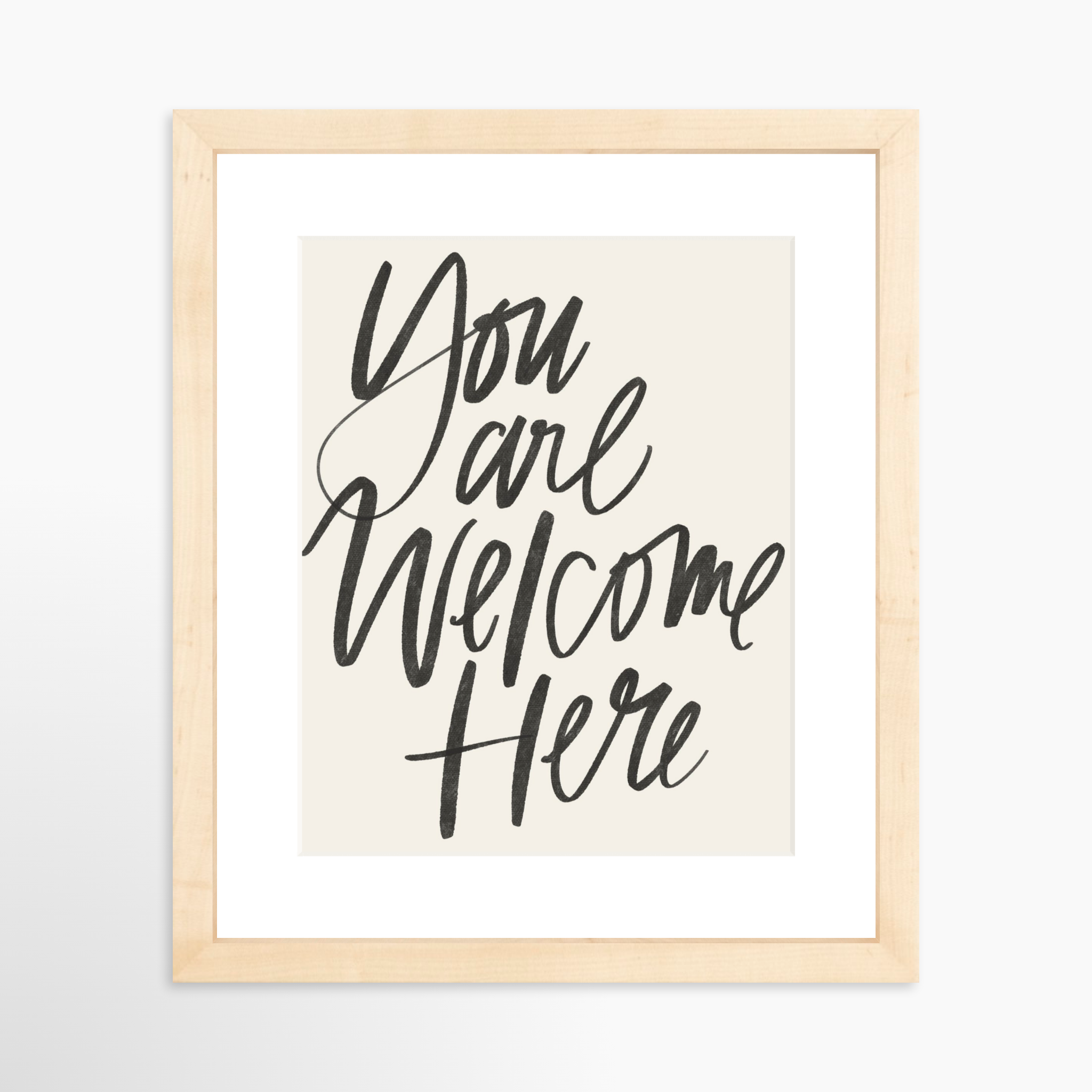8x10 / Natural Frame + White Mat