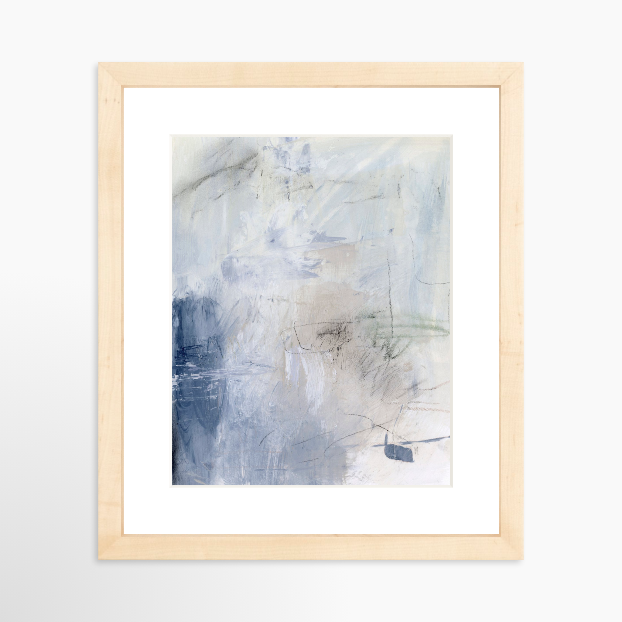 8x10 / Natural Frame + White Mat