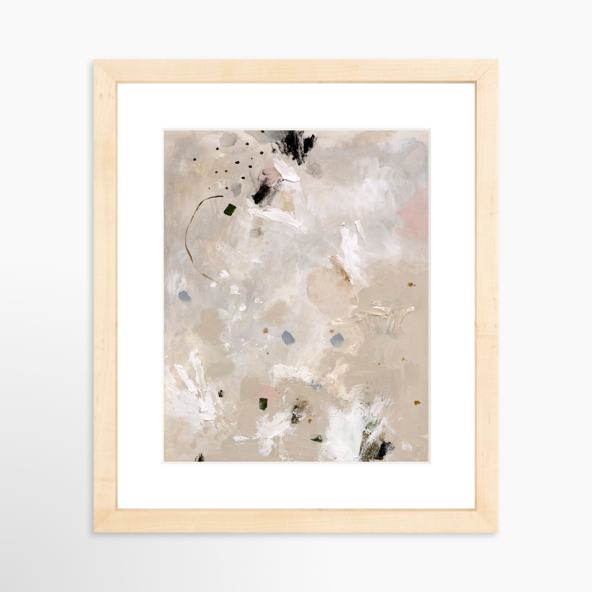 8x10 / Natural Frame + White Mat