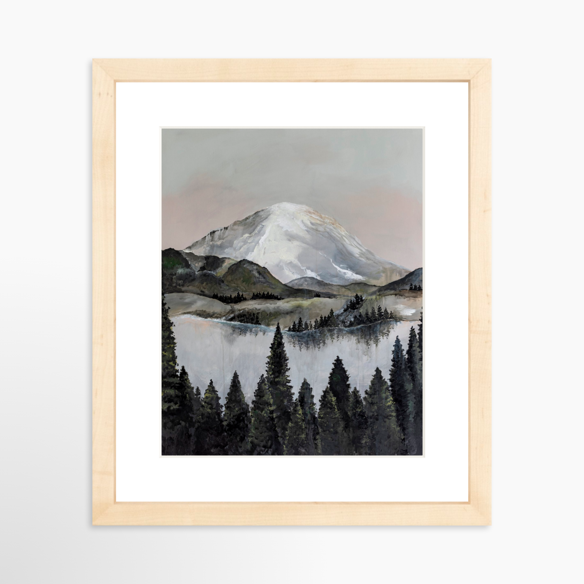 8x10 / Natural Frame + White Mat
