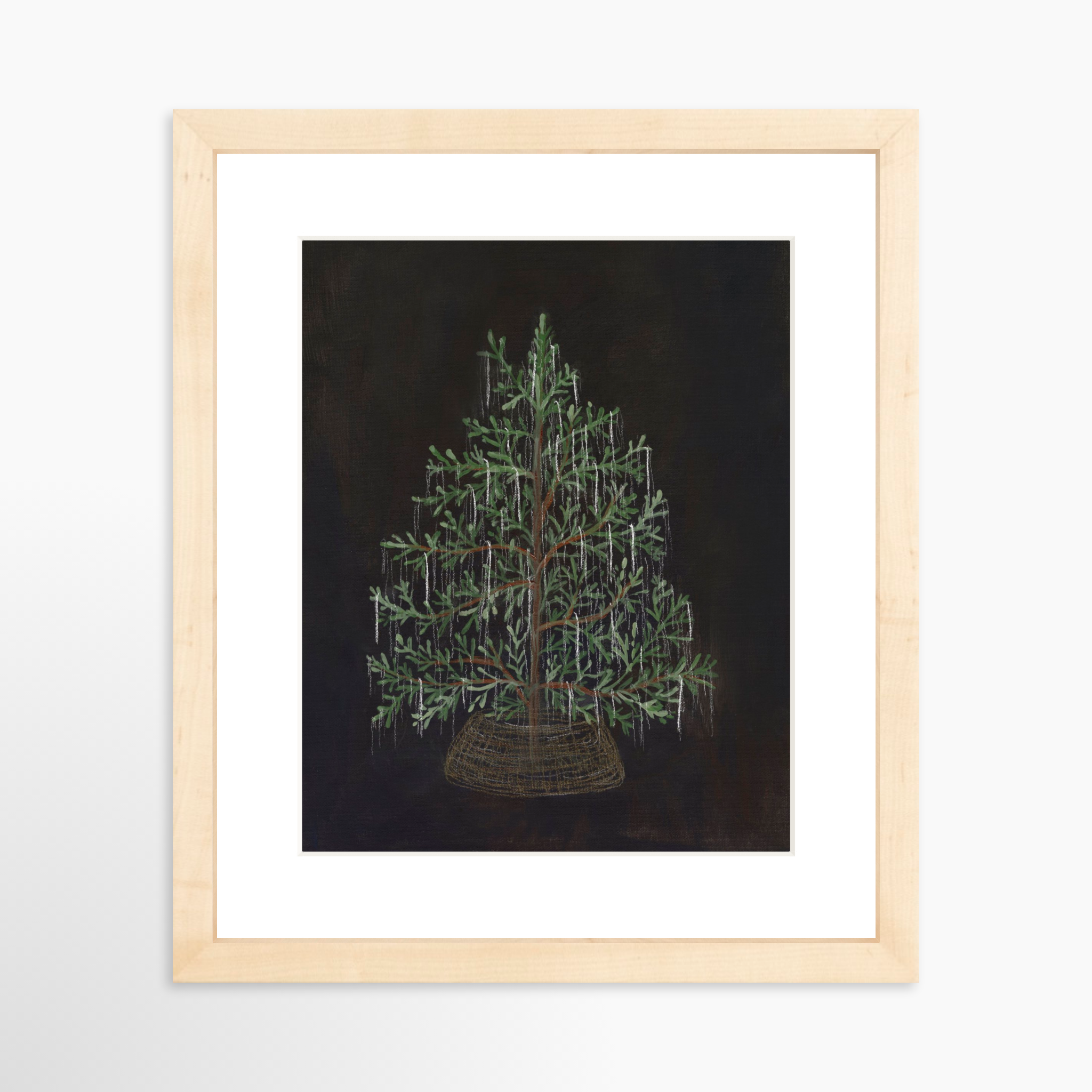 8x10 / Natural Frame + White Mat