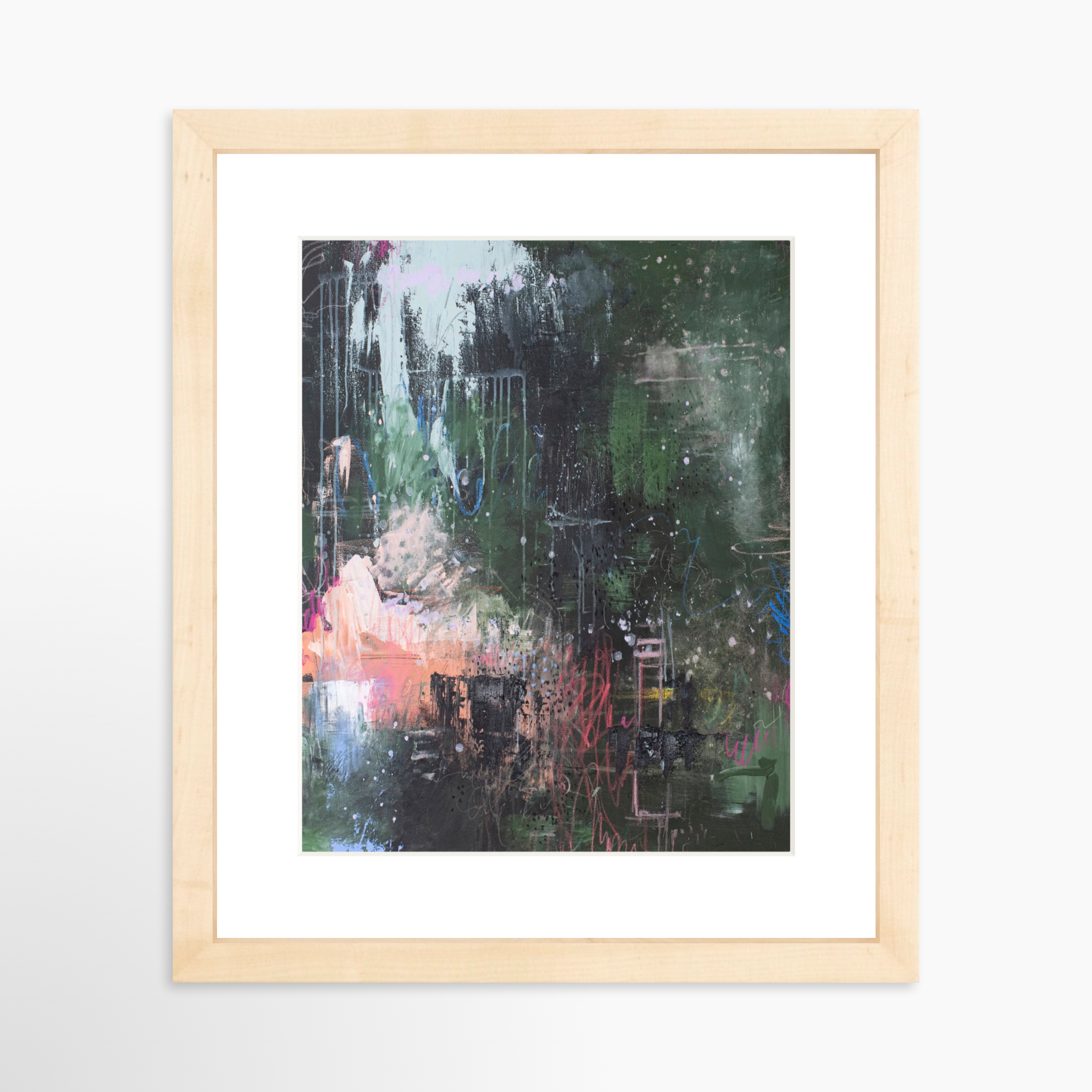 8x10 / Natural Frame + White Mat
