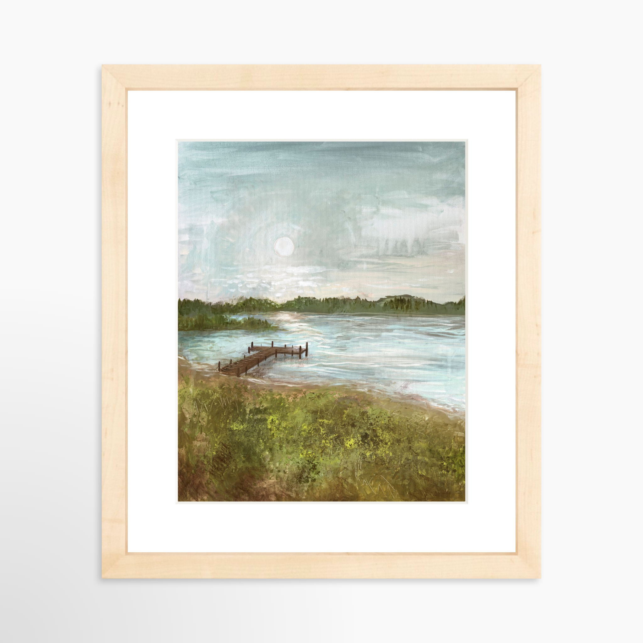 8x10 / Natural Frame + White Mat