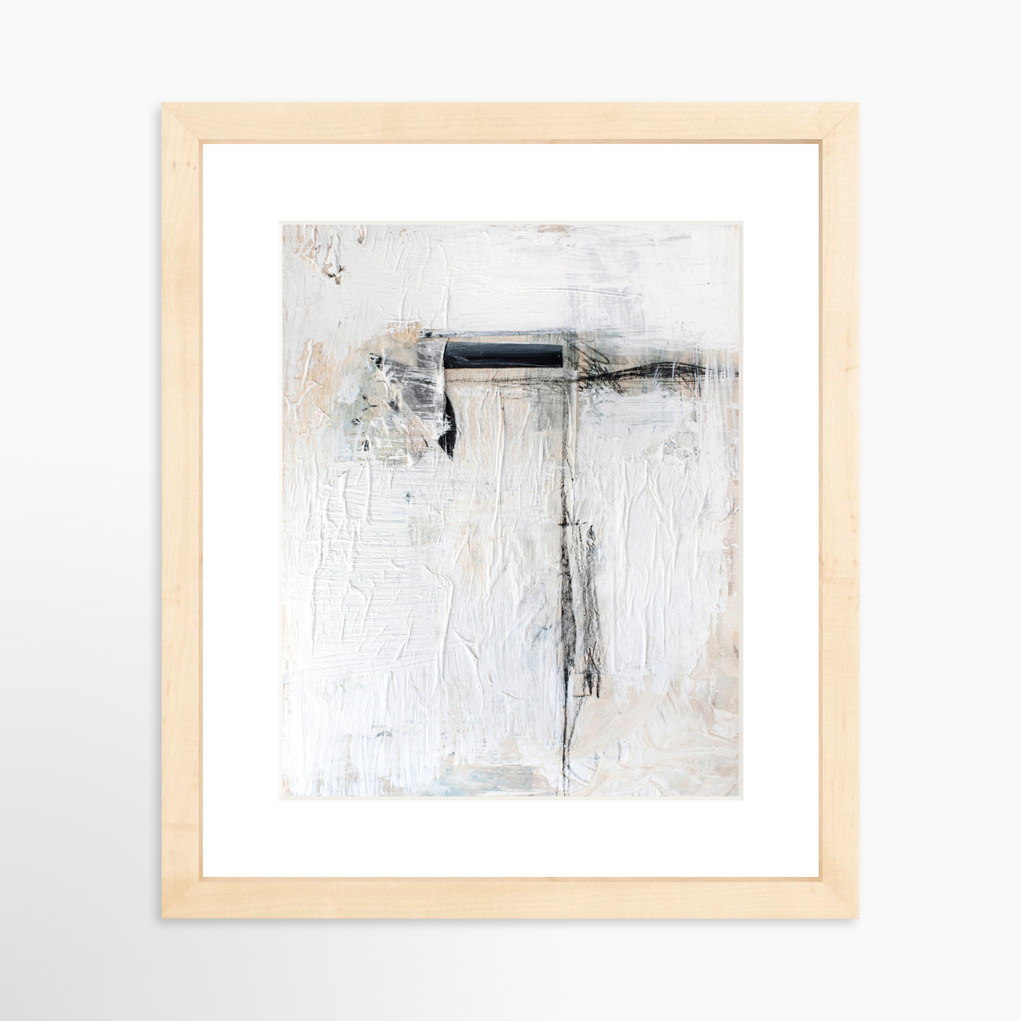 8x10 / Natural Frame + White Mat