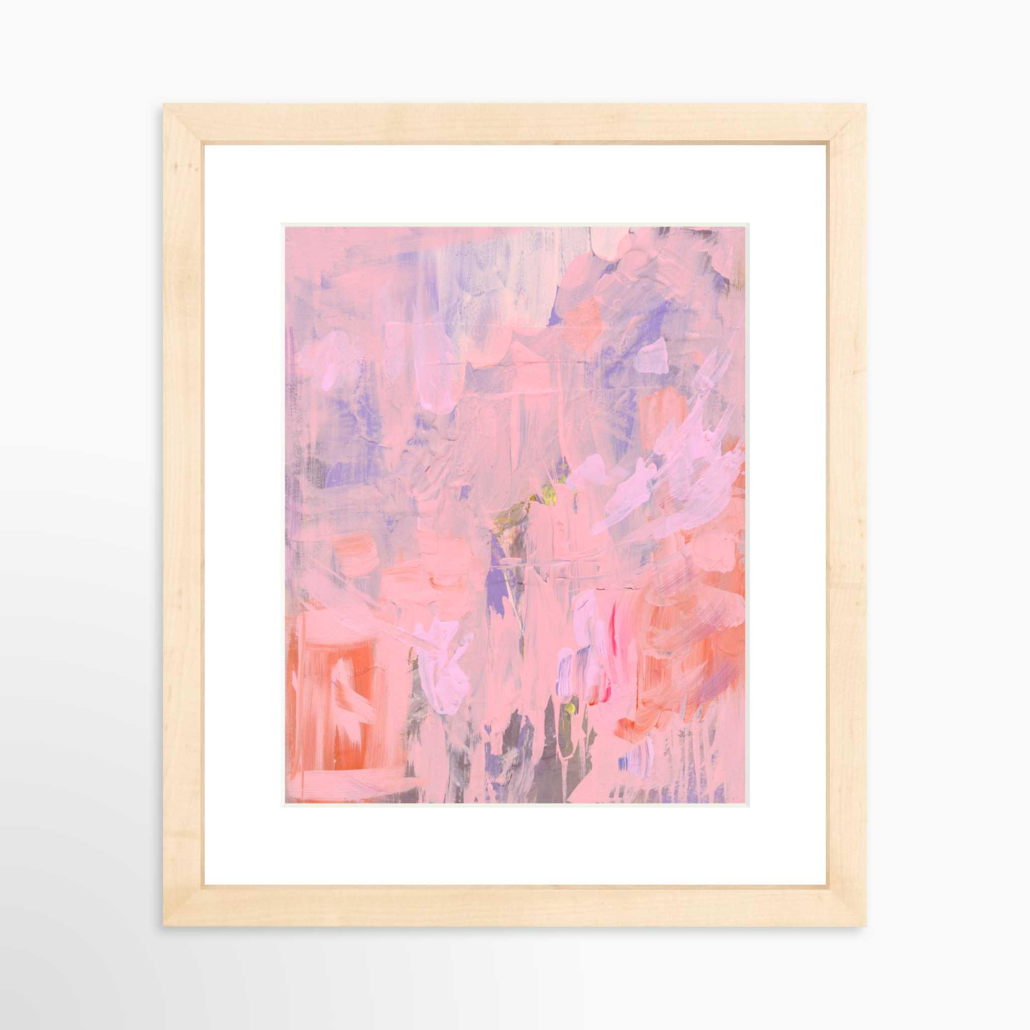 8x10 / Natural Frame + White Mat