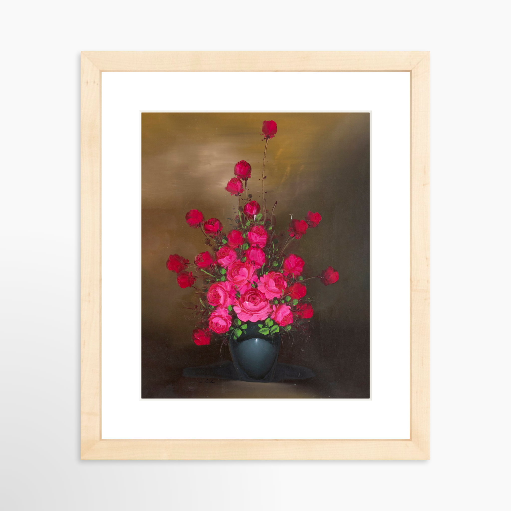 8x10 / Natural Frame + White Mat