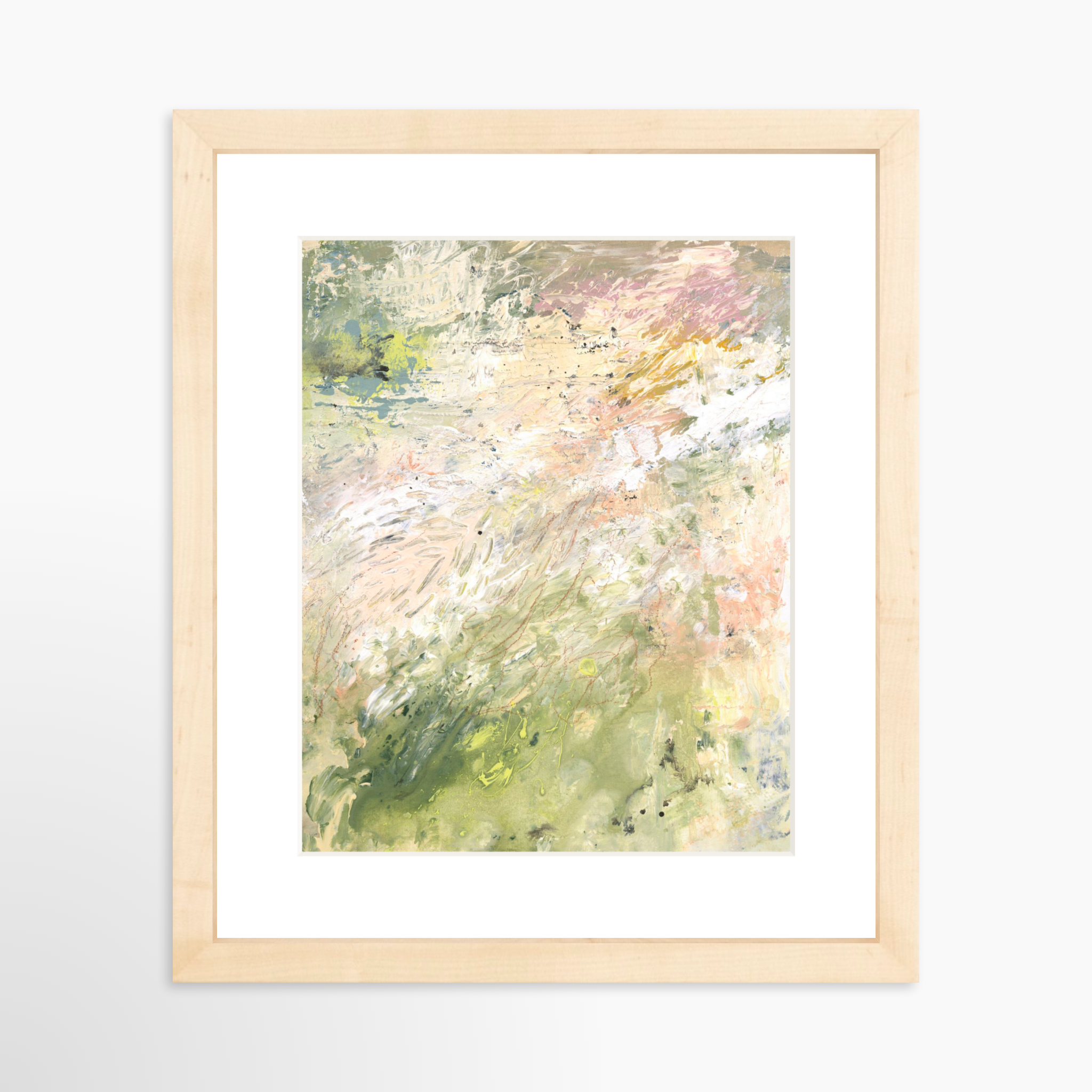 8x10 / Natural Frame + White Mat