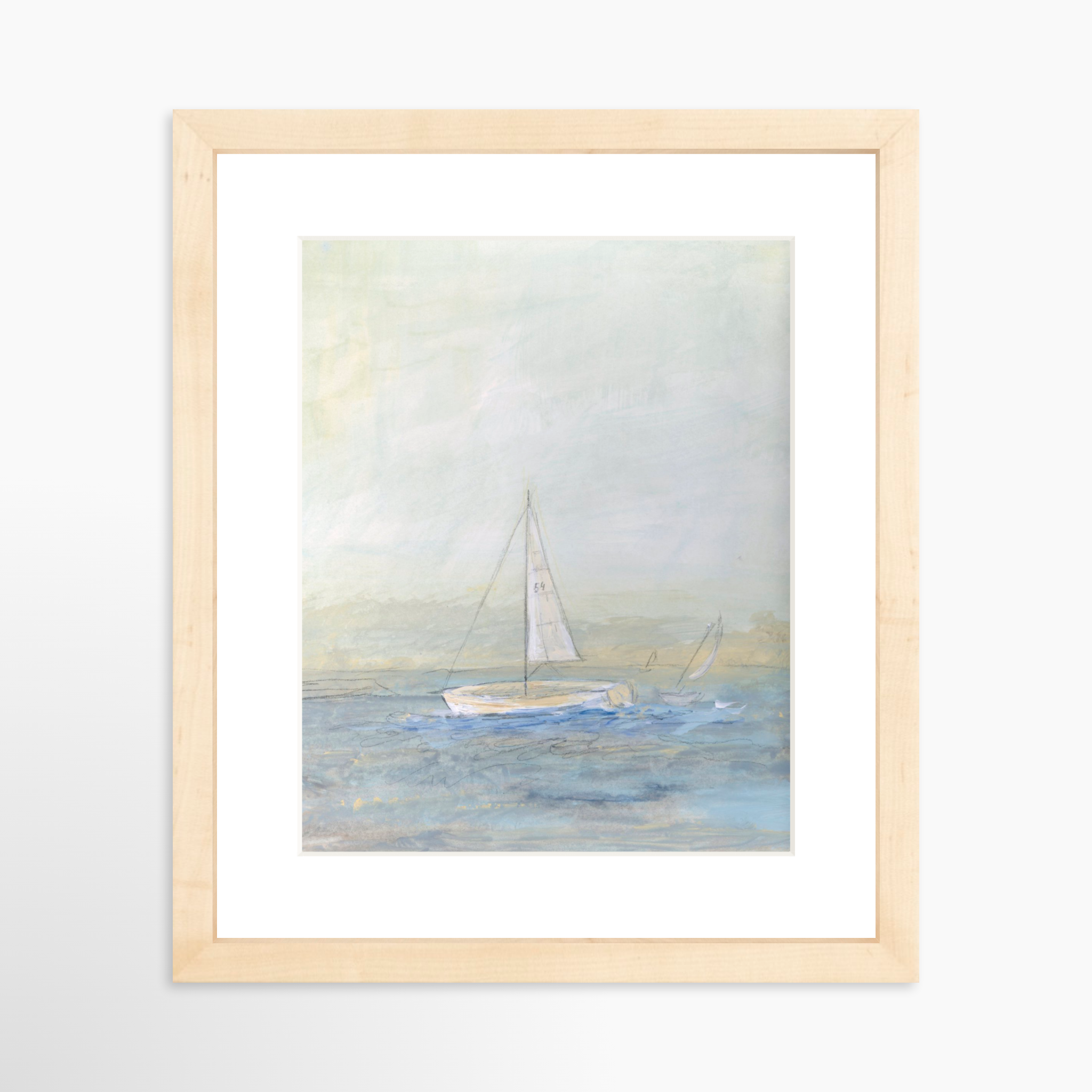 8x10 / Natural Frame + White Mat