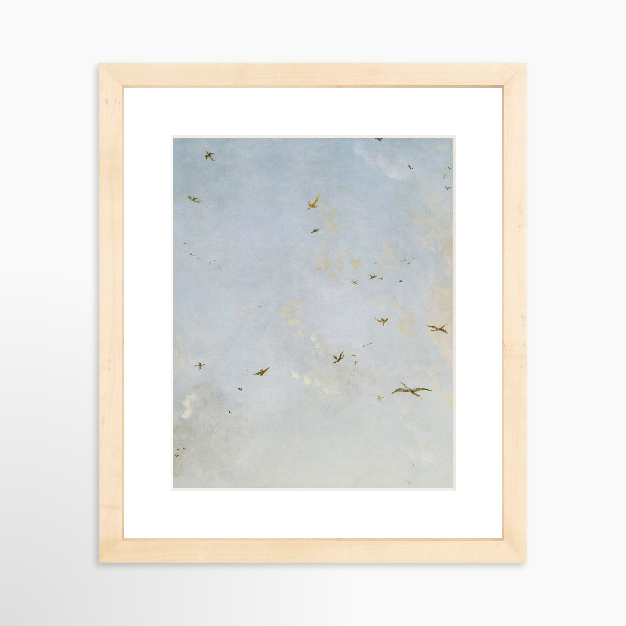 8x10 / Natural Frame + White Mat