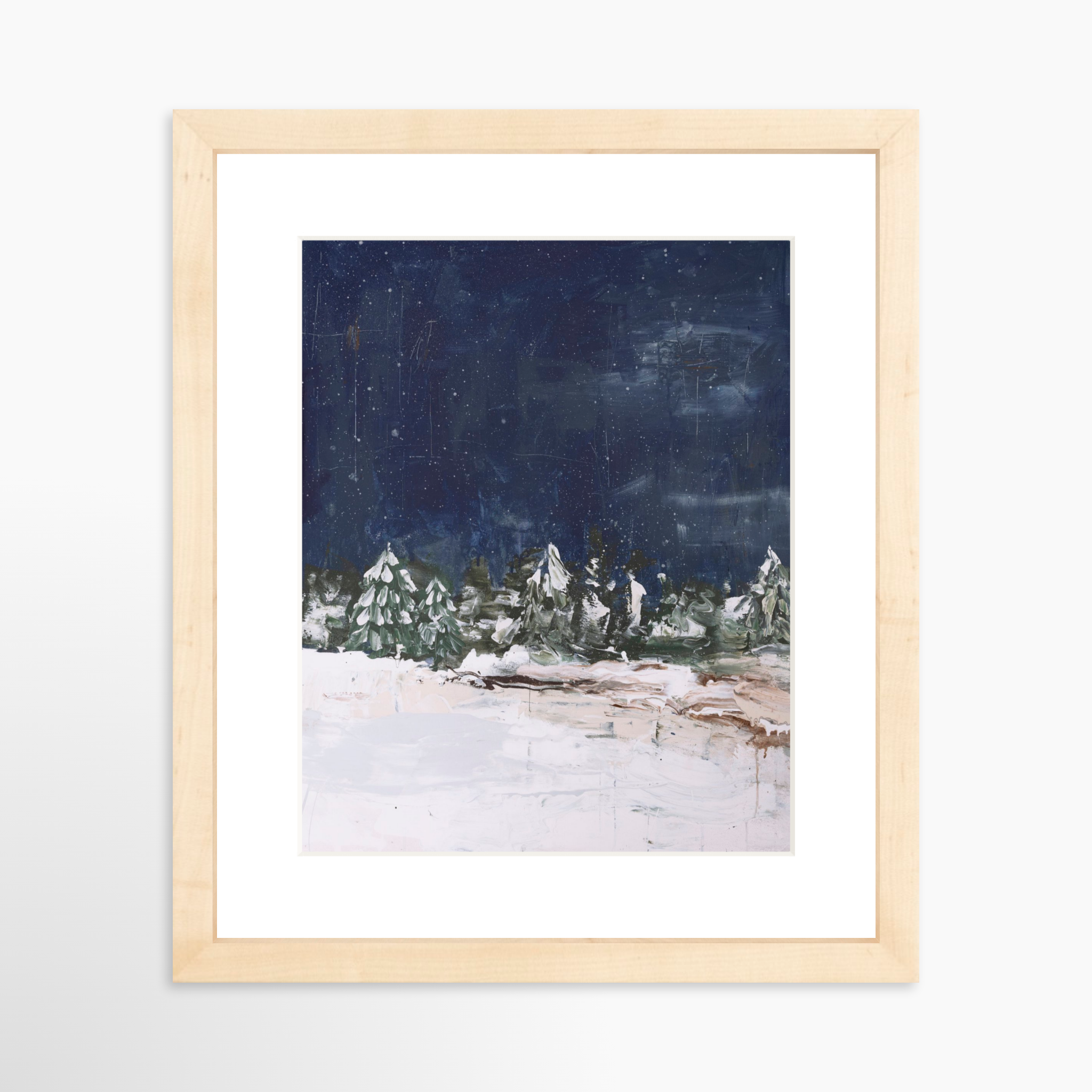 8x10 / Natural Frame + White Mat