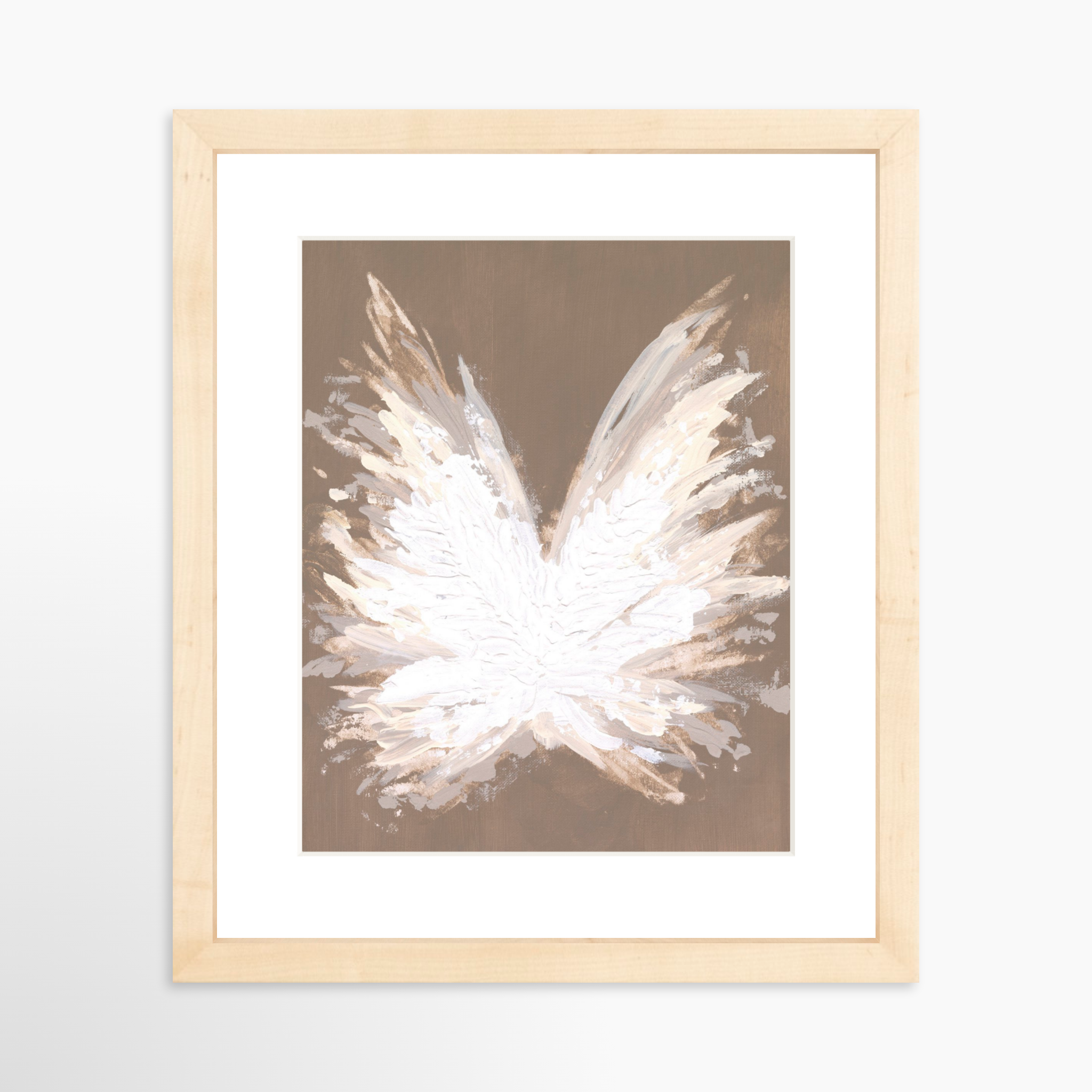 8x10 / Natural Frame + White Mat