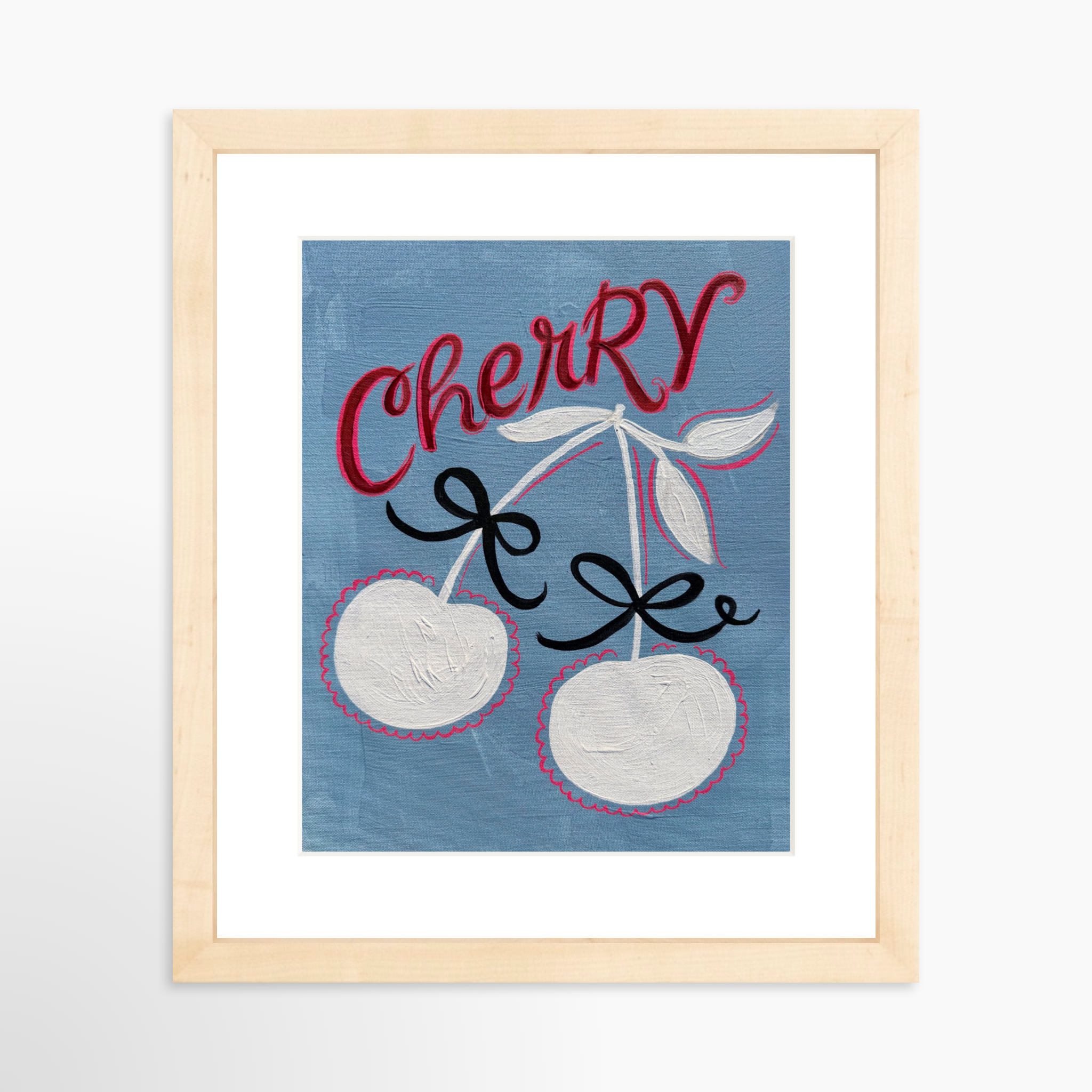 8x10 / Natural Frame + White Mat