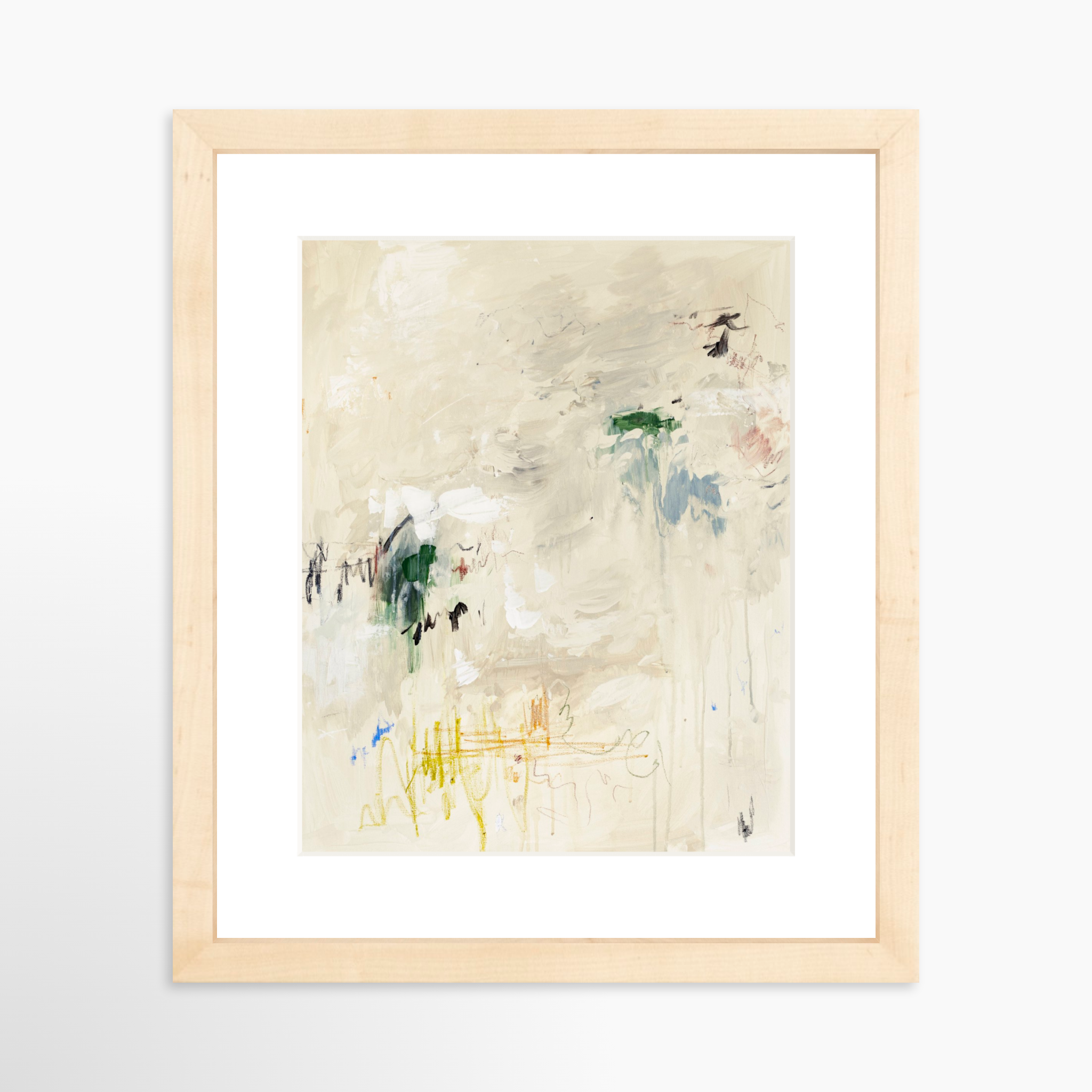 8x10 / Natural Frame + White Mat