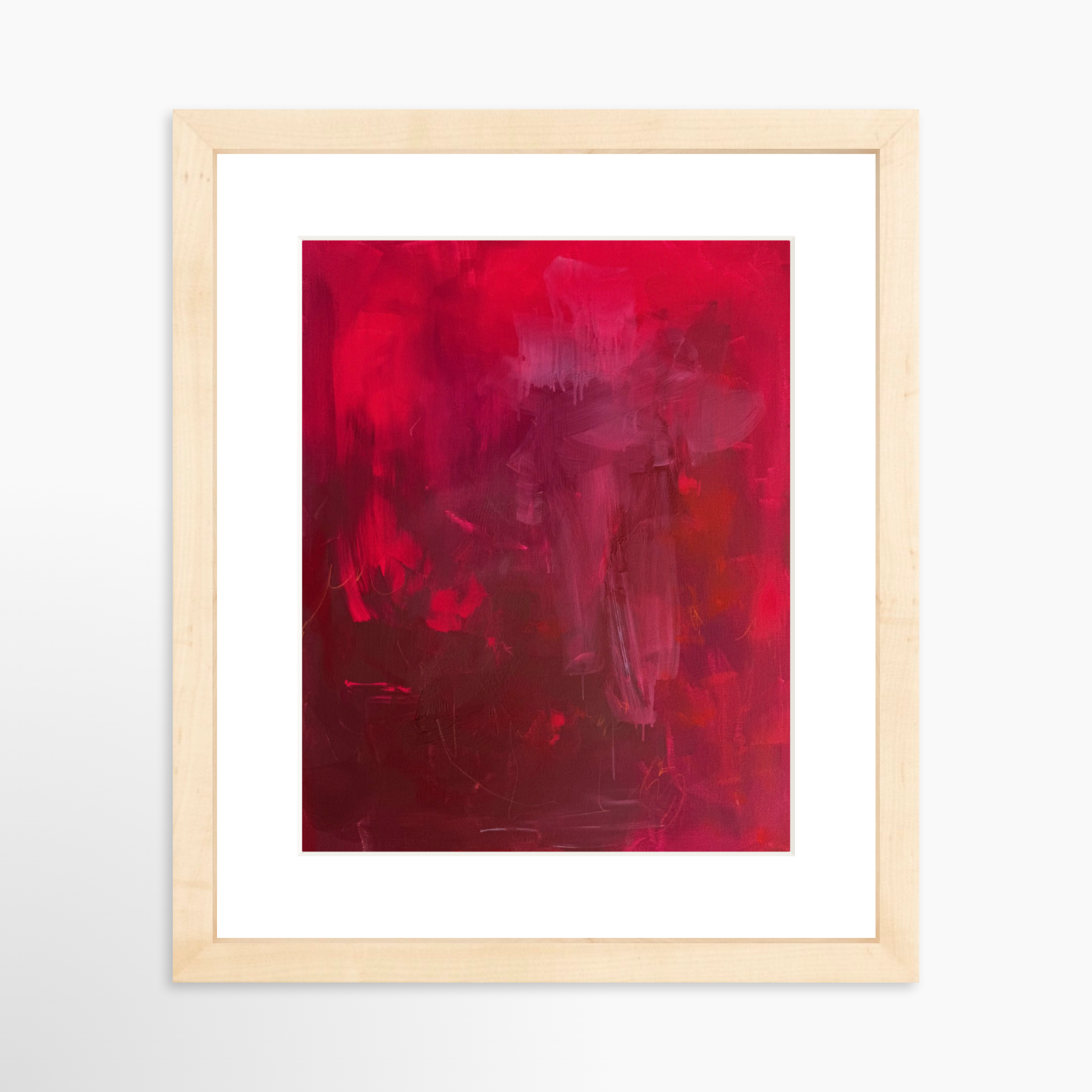 8x10 / Natural Frame + White Mat