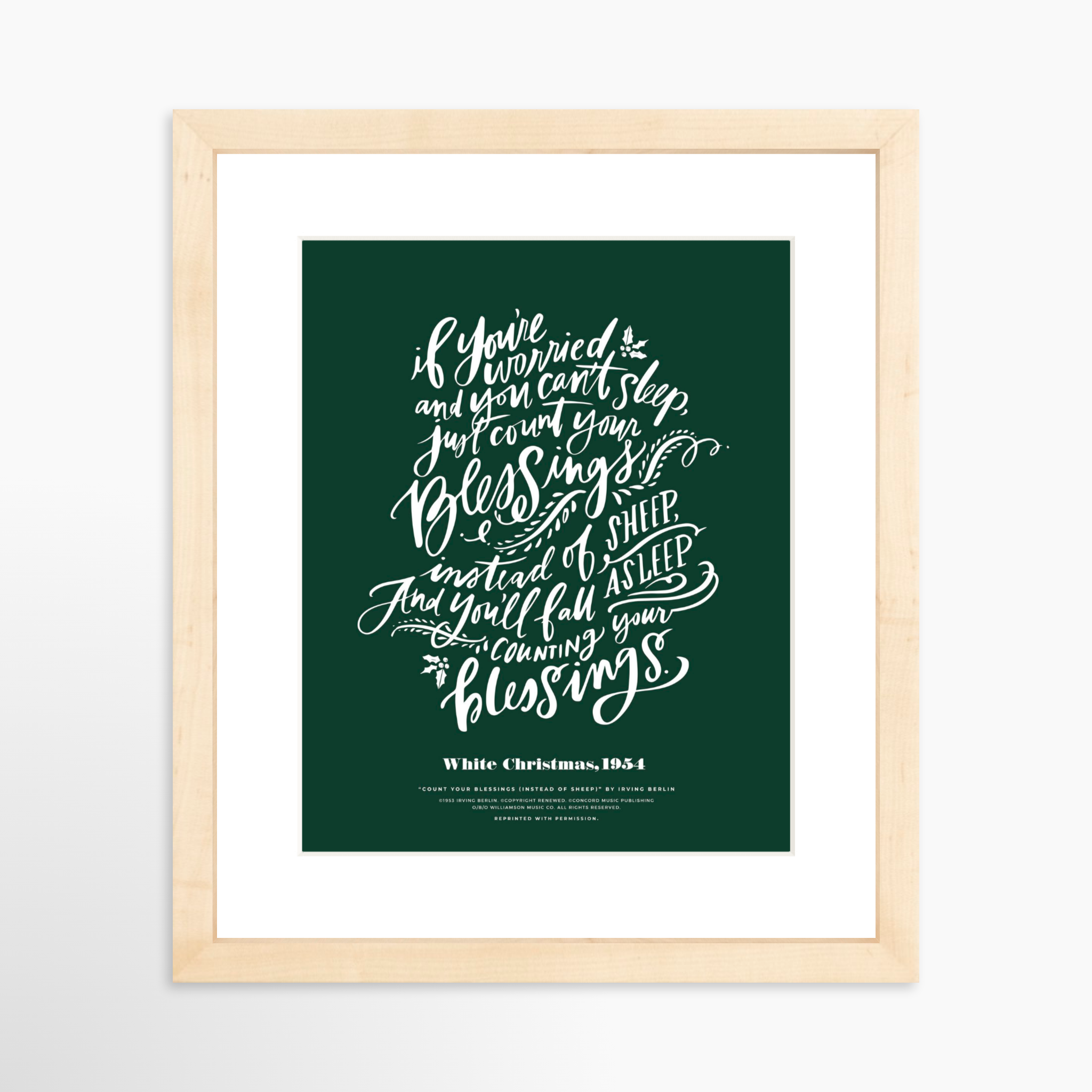 8x10 / Natural Frame + White Mat