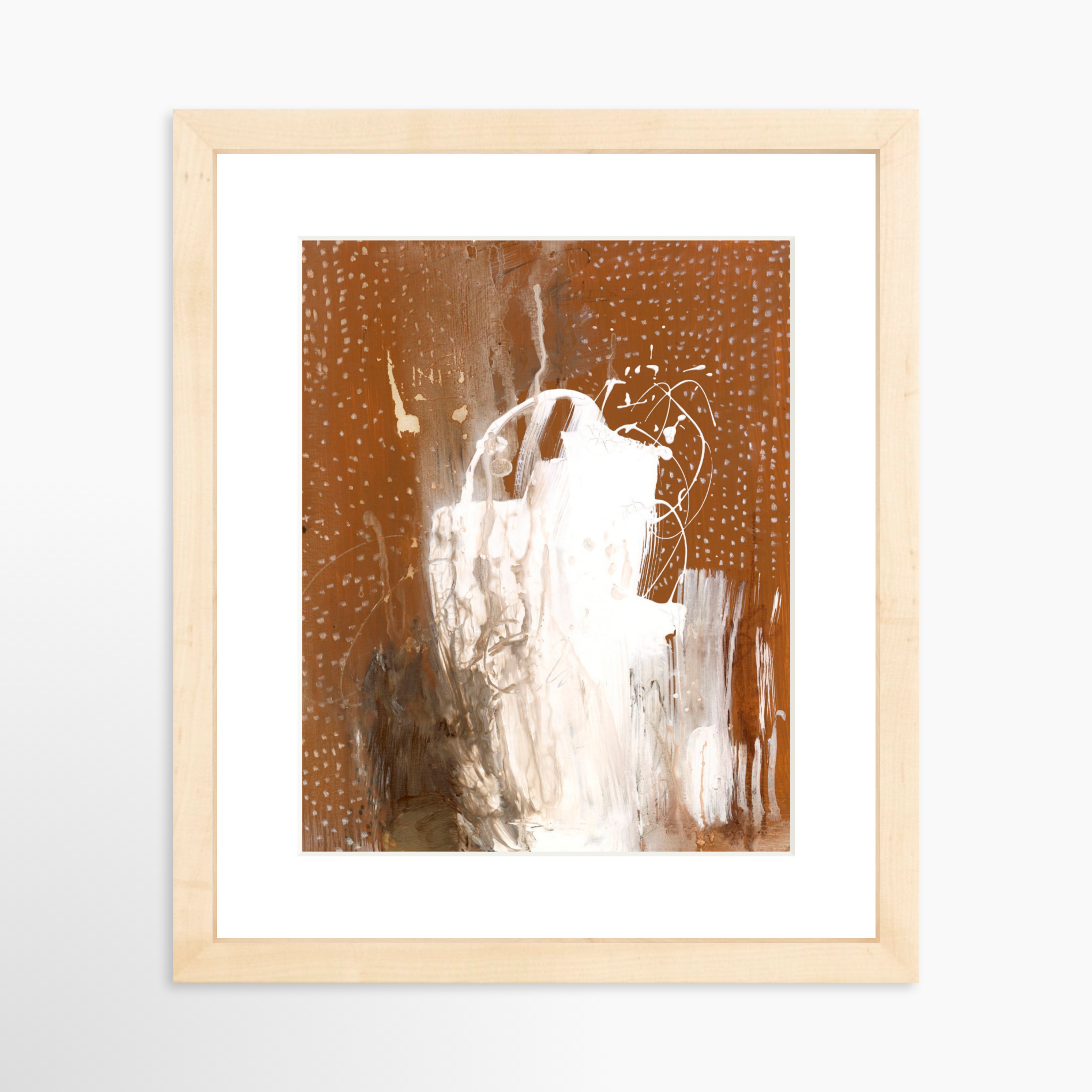 8x10 / Natural Frame + White Mat