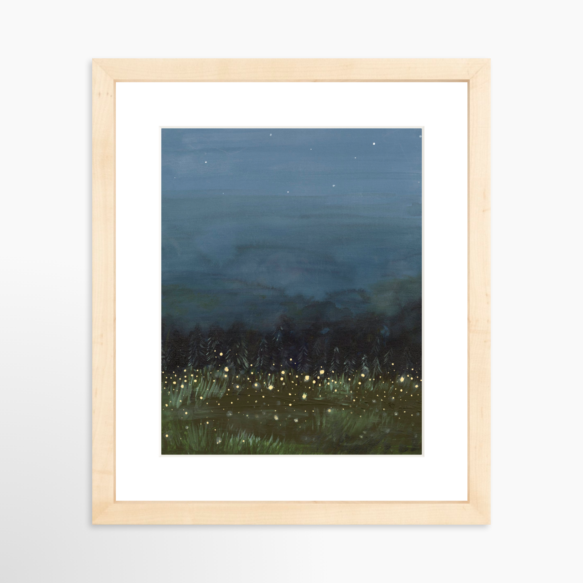 8x10 / Natural Frame + White Mat