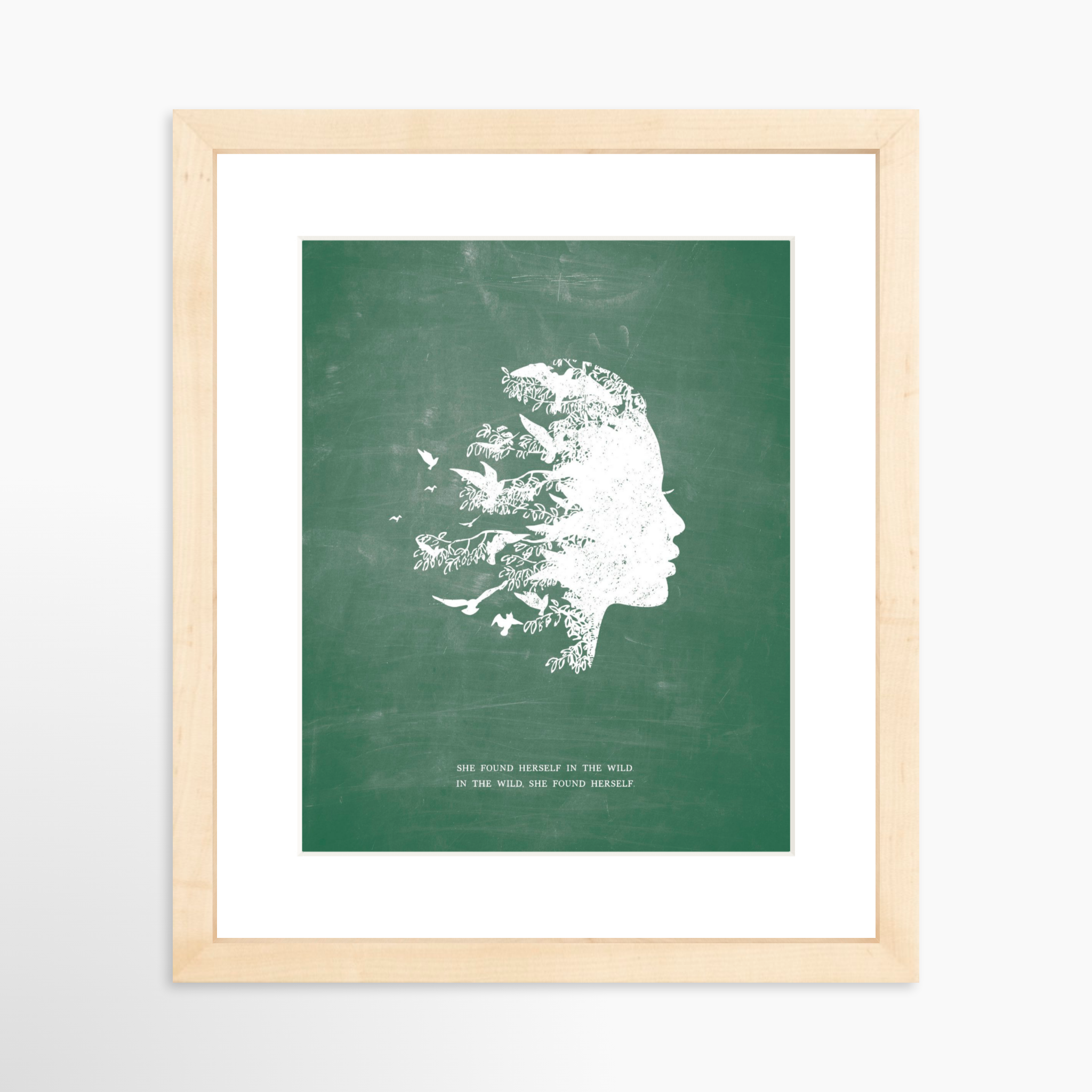 8x10 / Natural Frame + White Mat