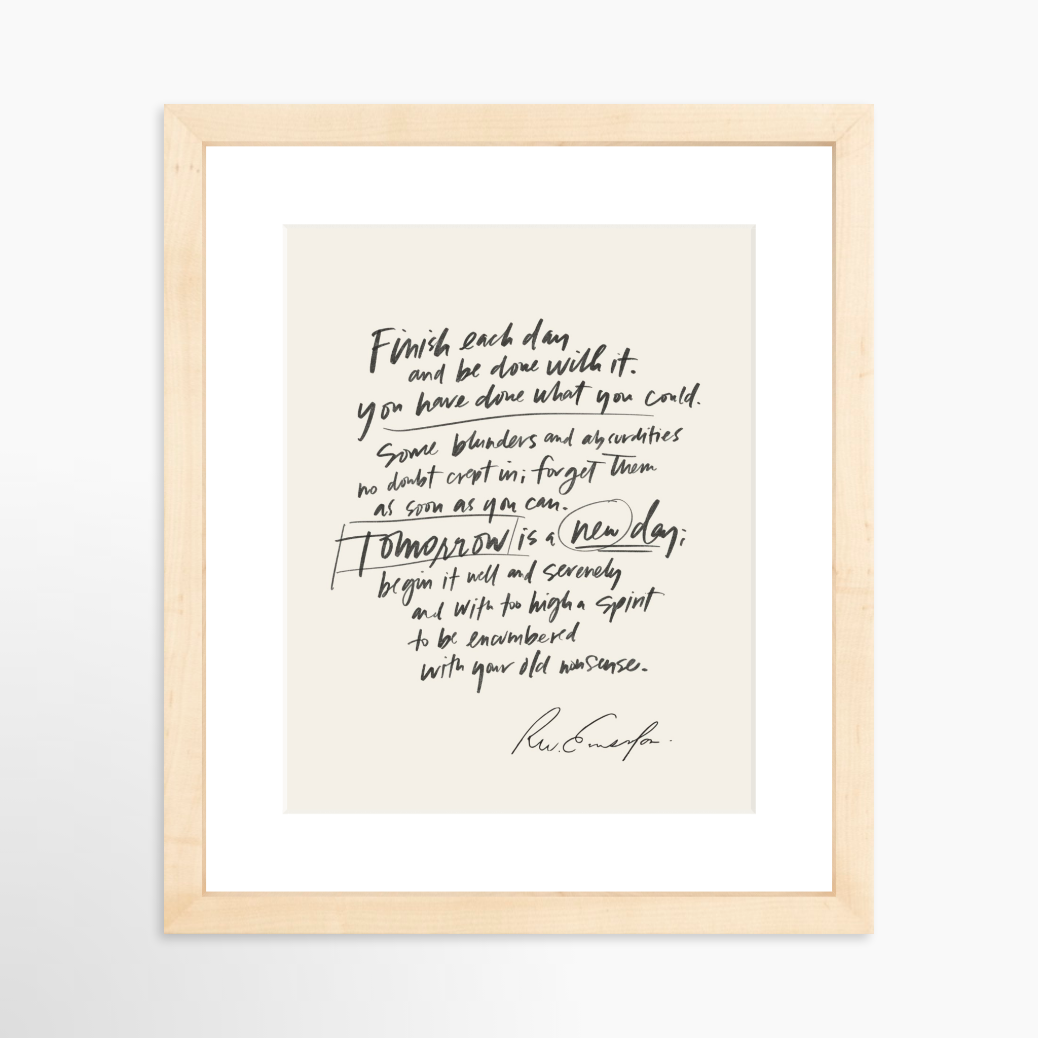 8x10 / Natural Frame + White Mat