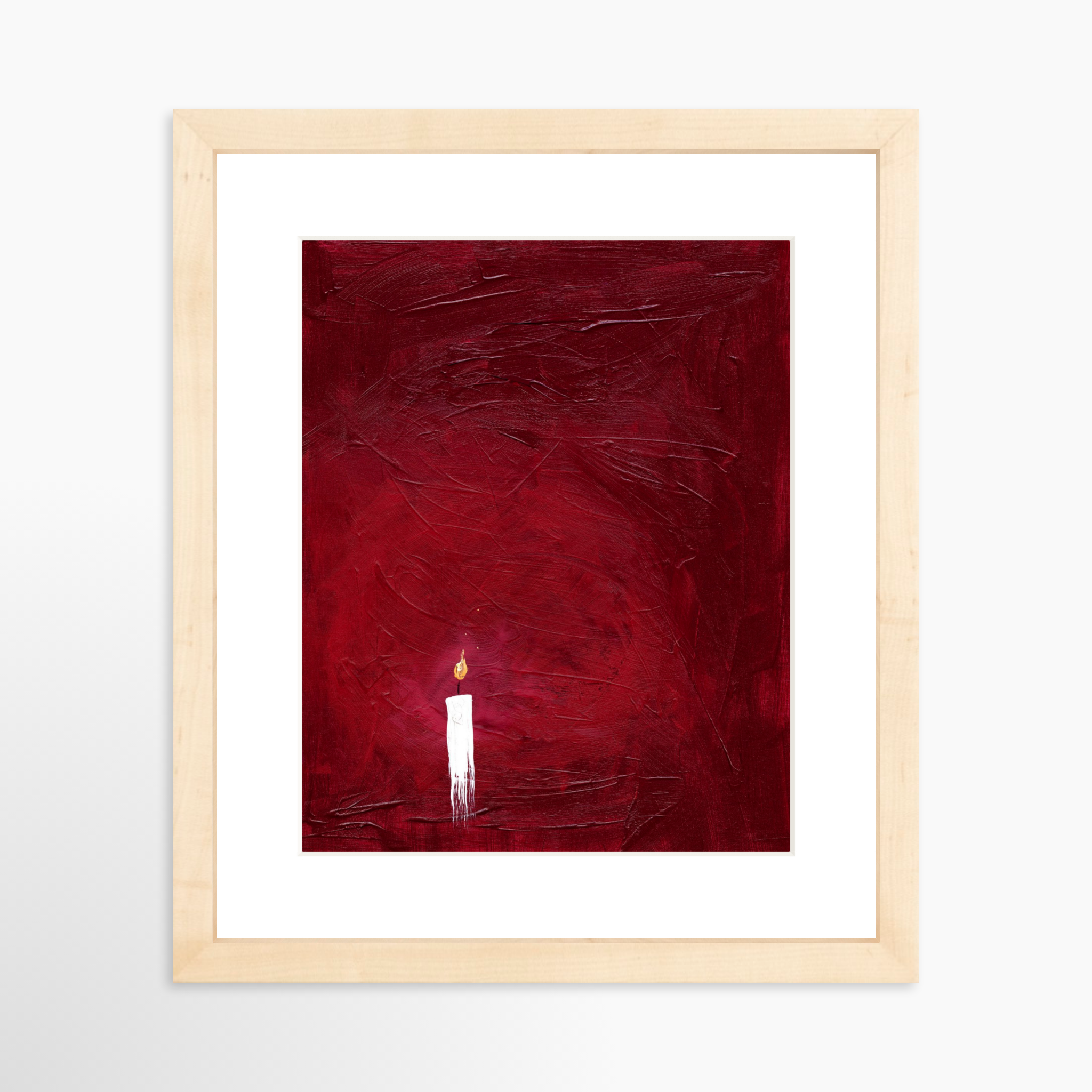 8x10 / Natural Frame + White Mat