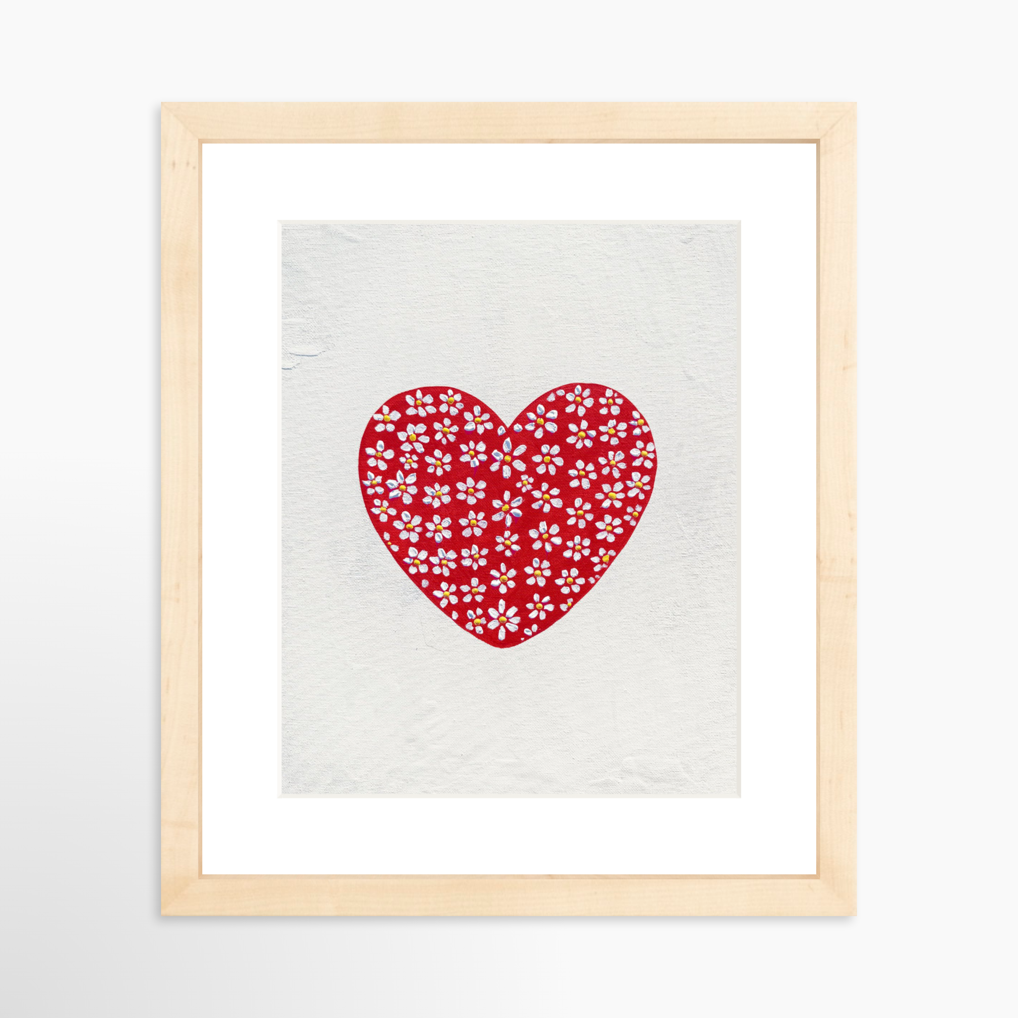 8x10 / Natural Frame + White Mat