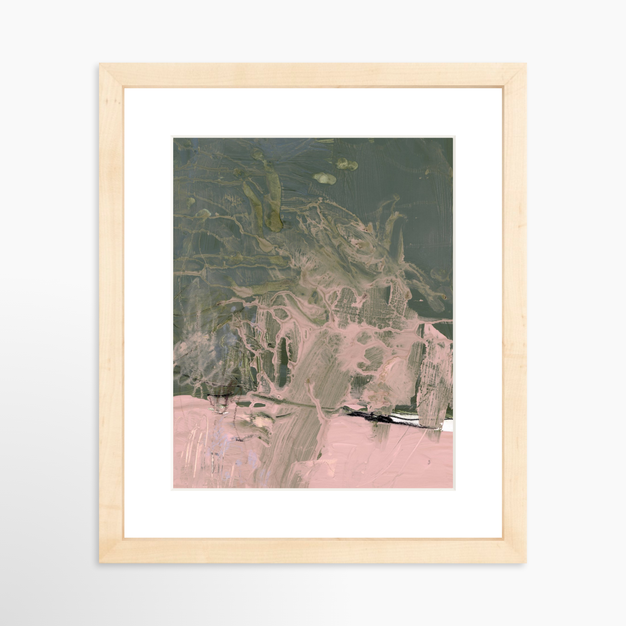 8x10 / Natural Frame + White Mat