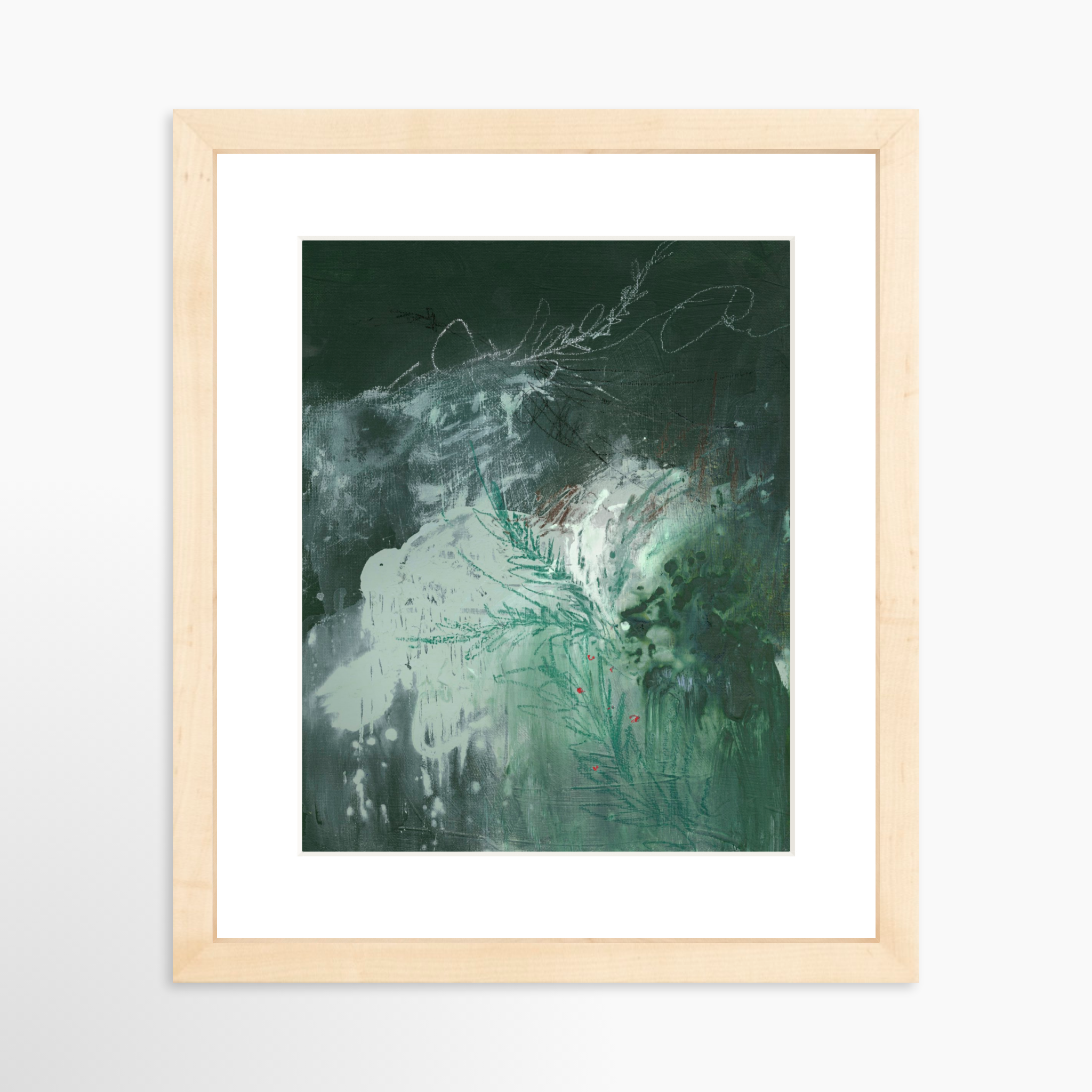 8x10 / Natural Frame + White Mat