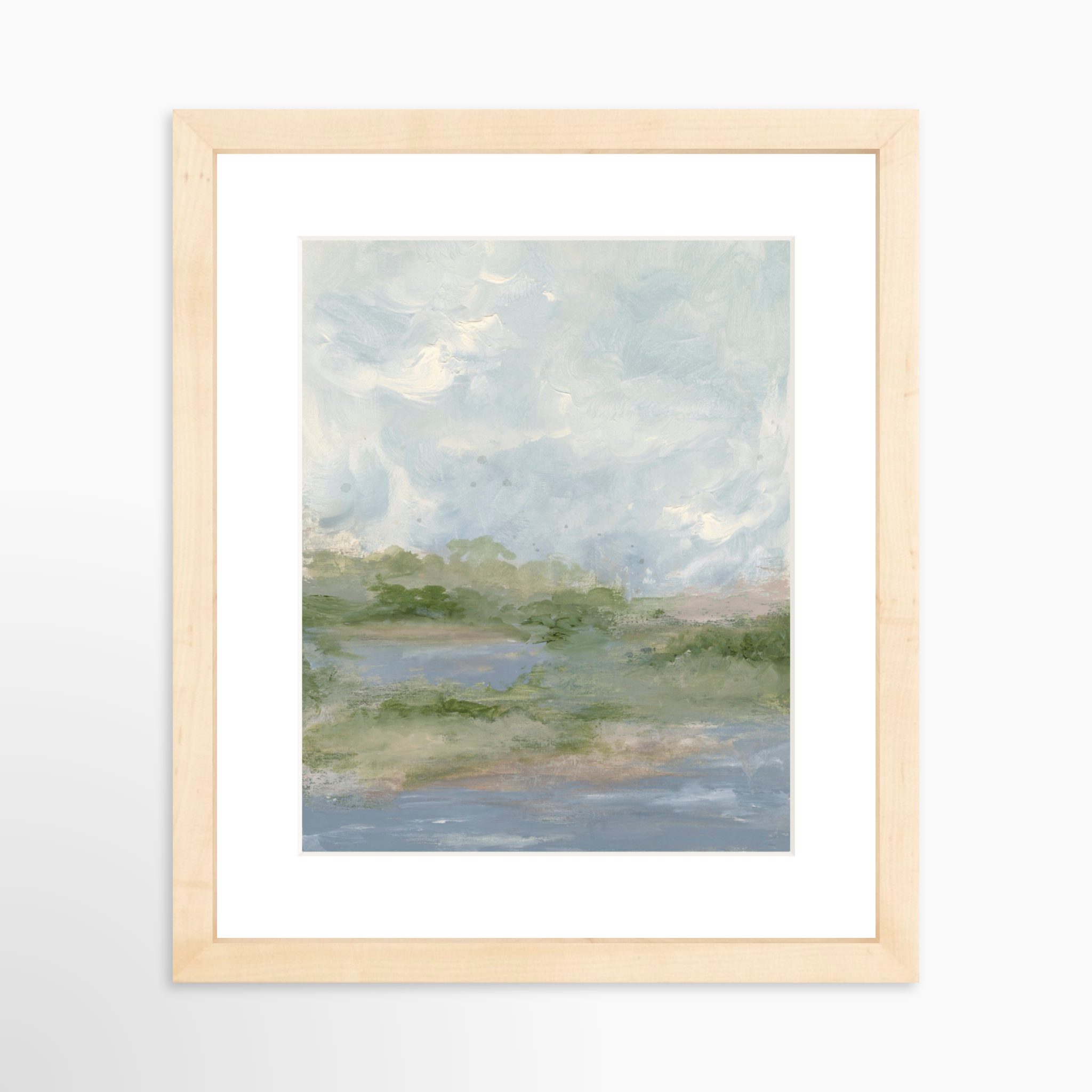 8x10 / Natural Frame + White Mat