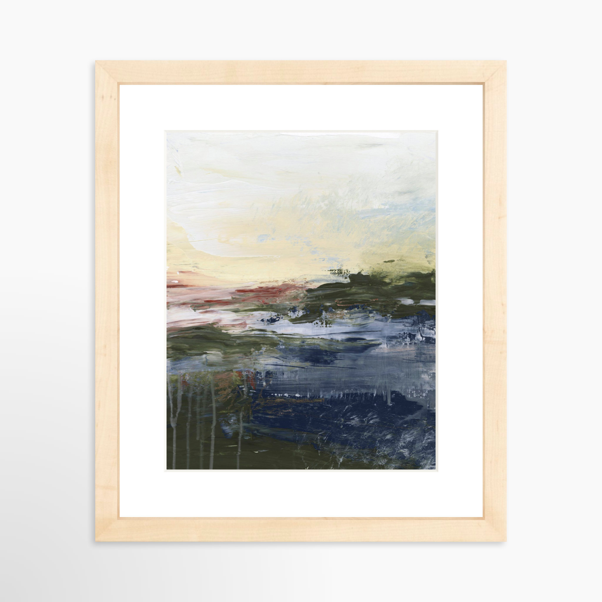 8x10 / Natural Frame + White Mat