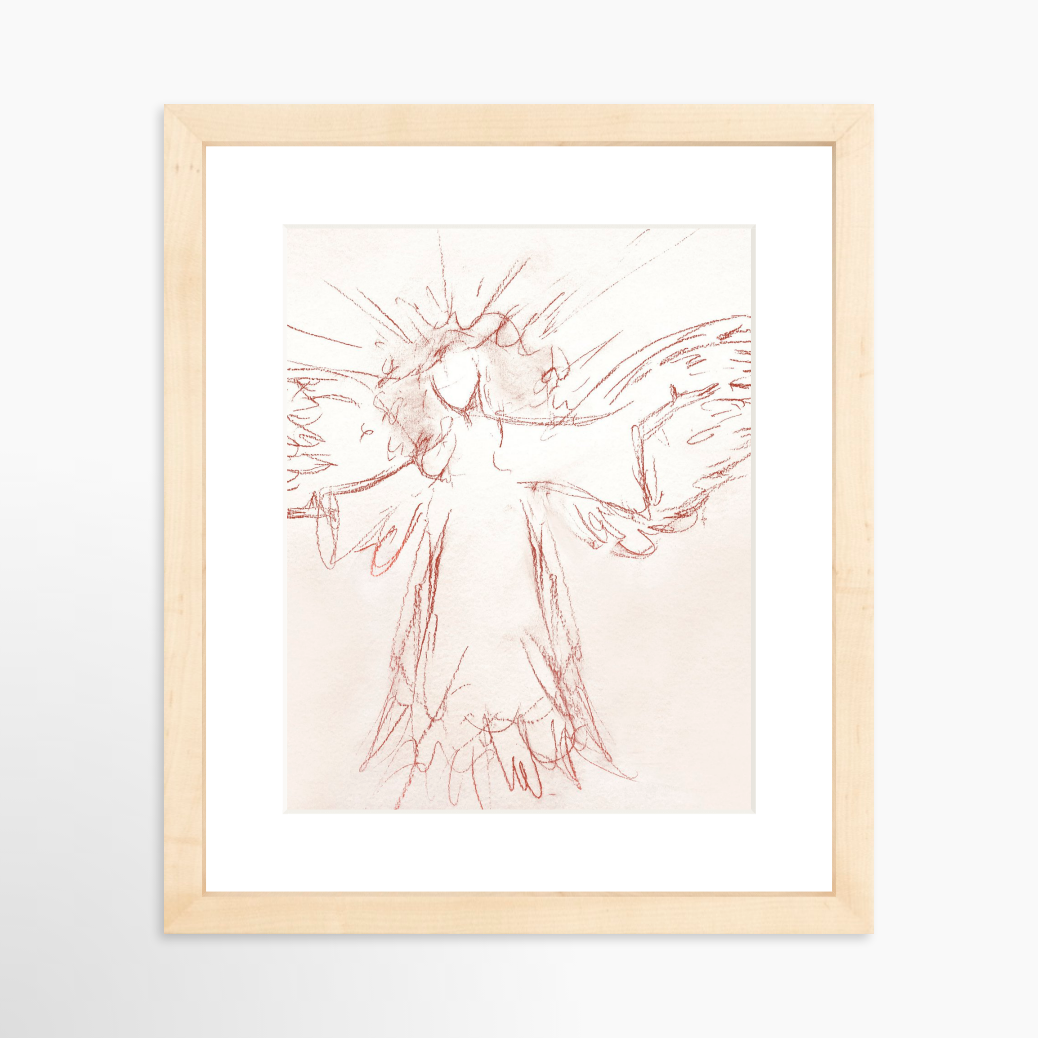 8x10 / Natural Frame + White Mat
